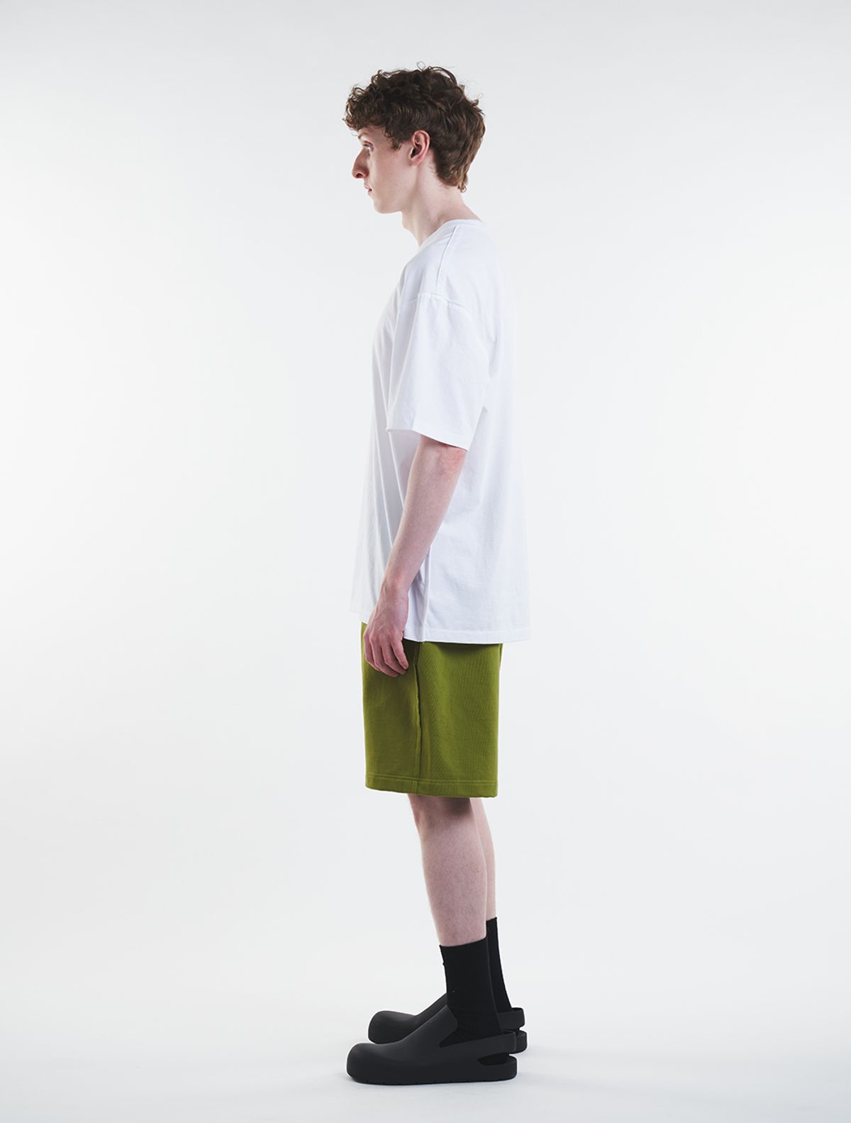 데호(DEHO) CUTTING SWEAT HALF PANTS [Green]