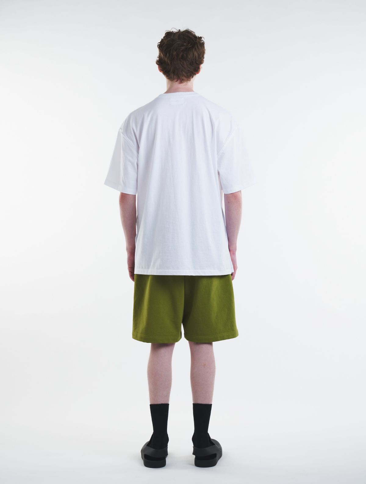 데호(DEHO) CUTTING SWEAT HALF PANTS [Green]