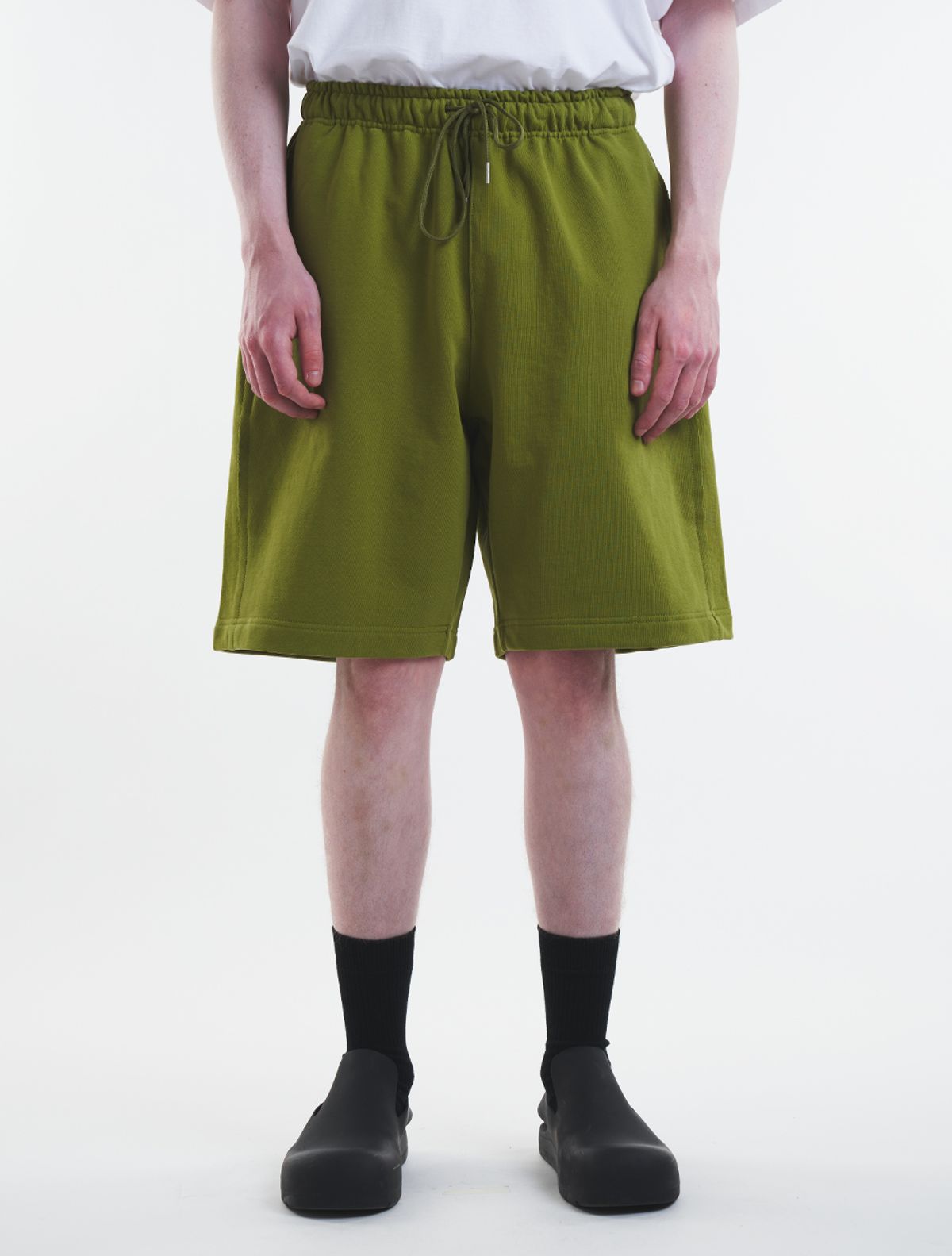 데호(DEHO) CUTTING SWEAT HALF PANTS [Green]