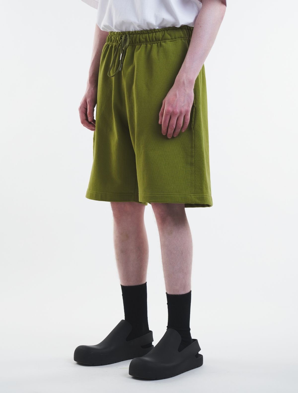 데호(DEHO) CUTTING SWEAT HALF PANTS [Green]