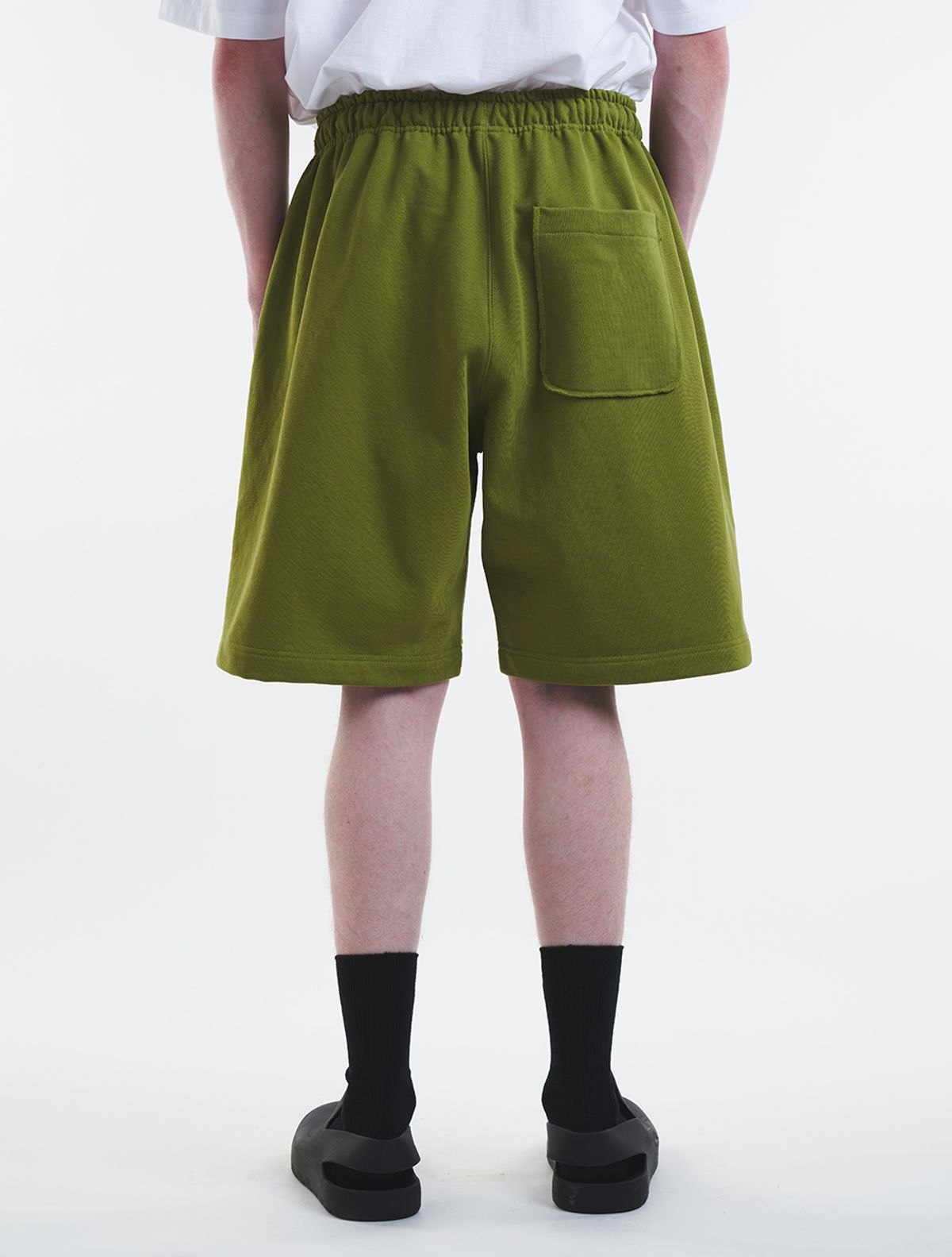 데호(DEHO) CUTTING SWEAT HALF PANTS [Green]