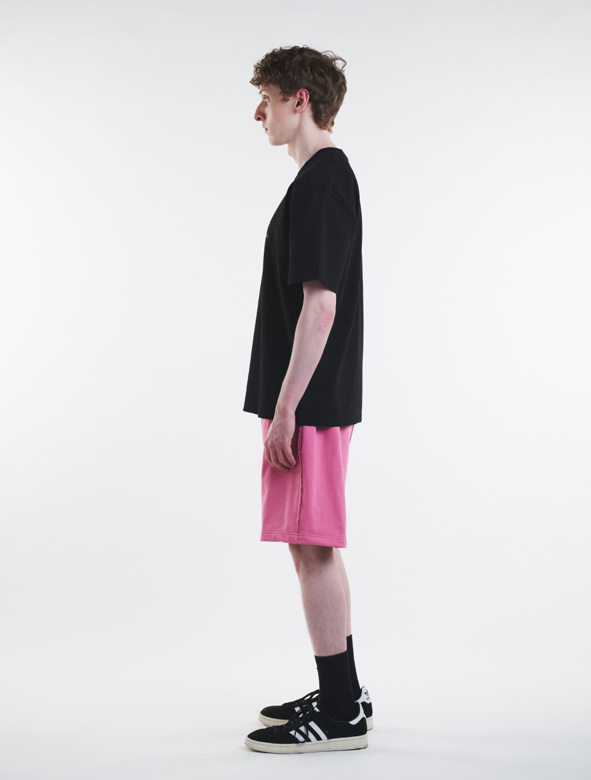데호(DEHO) CUTTING SWEAT HALF PANTS [Pink]