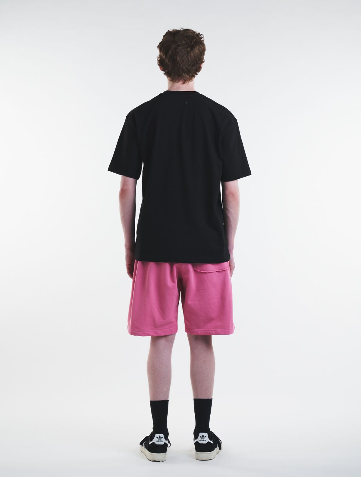 데호(DEHO) CUTTING SWEAT HALF PANTS [Pink]