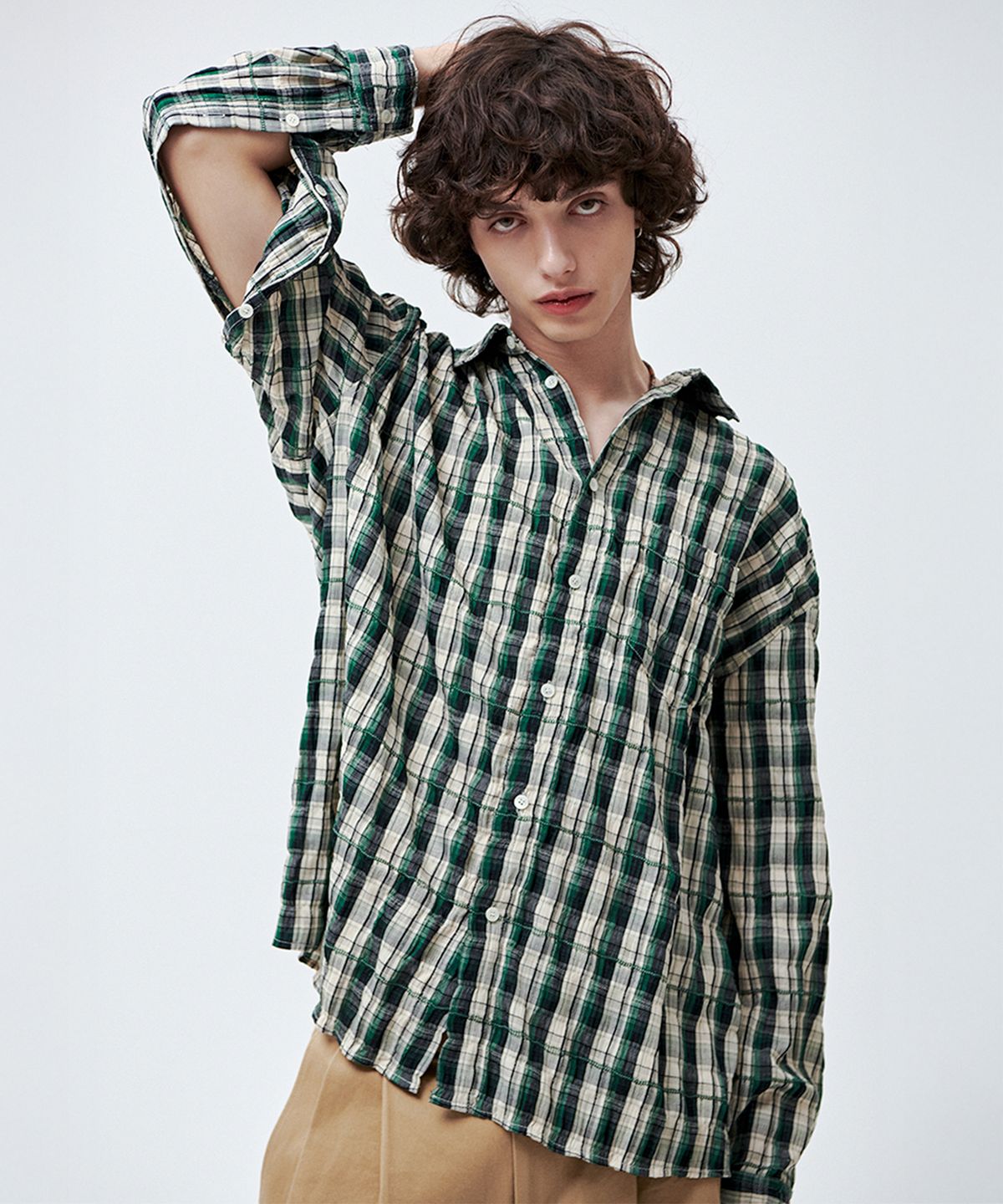 애니타임로릭(ANYTIME LOREAK) Iris shirt-Green (RENEWAL)