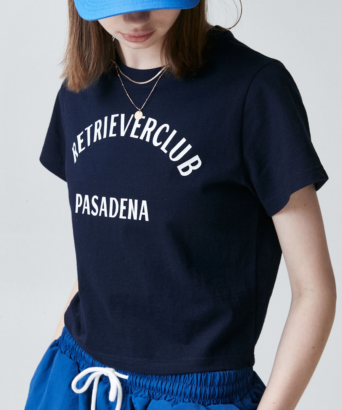 리트리버클럽(RETRIEVER CLUB) JF ARCH CROP SHORT SLEEVE [NAVY]