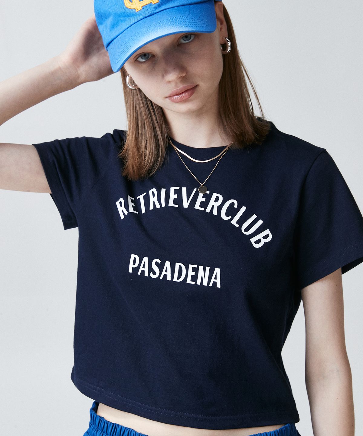 리트리버클럽(RETRIEVER CLUB) JF ARCH CROP SHORT SLEEVE [NAVY]