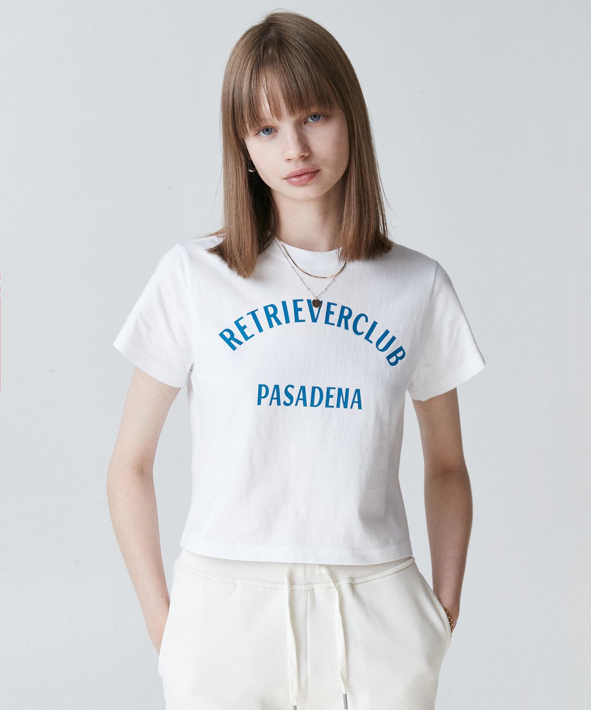 리트리버클럽(RETRIEVER CLUB) JF ARCH CROP SHORT SLEEVE [WHITE]