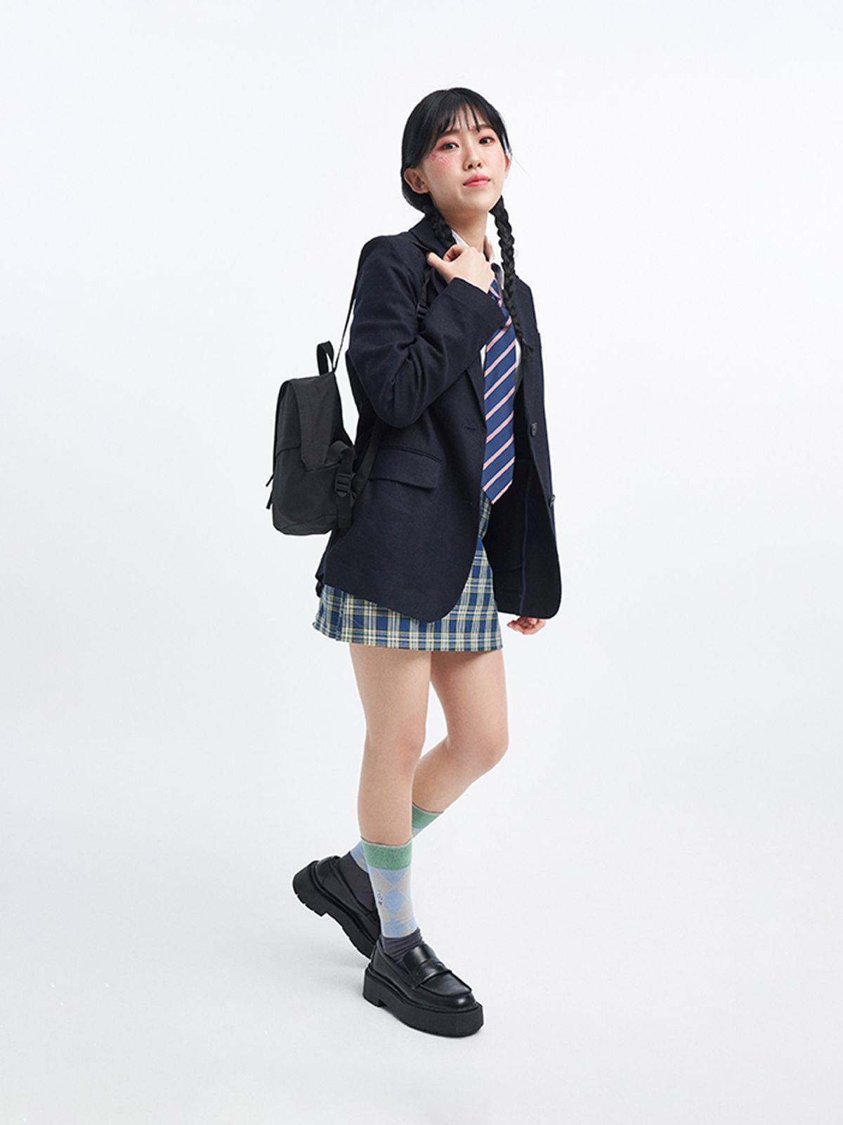 싹스오버왓에버(SOXOVERWHATEVER) Aesthetic Academia Cool Gray [S/M]