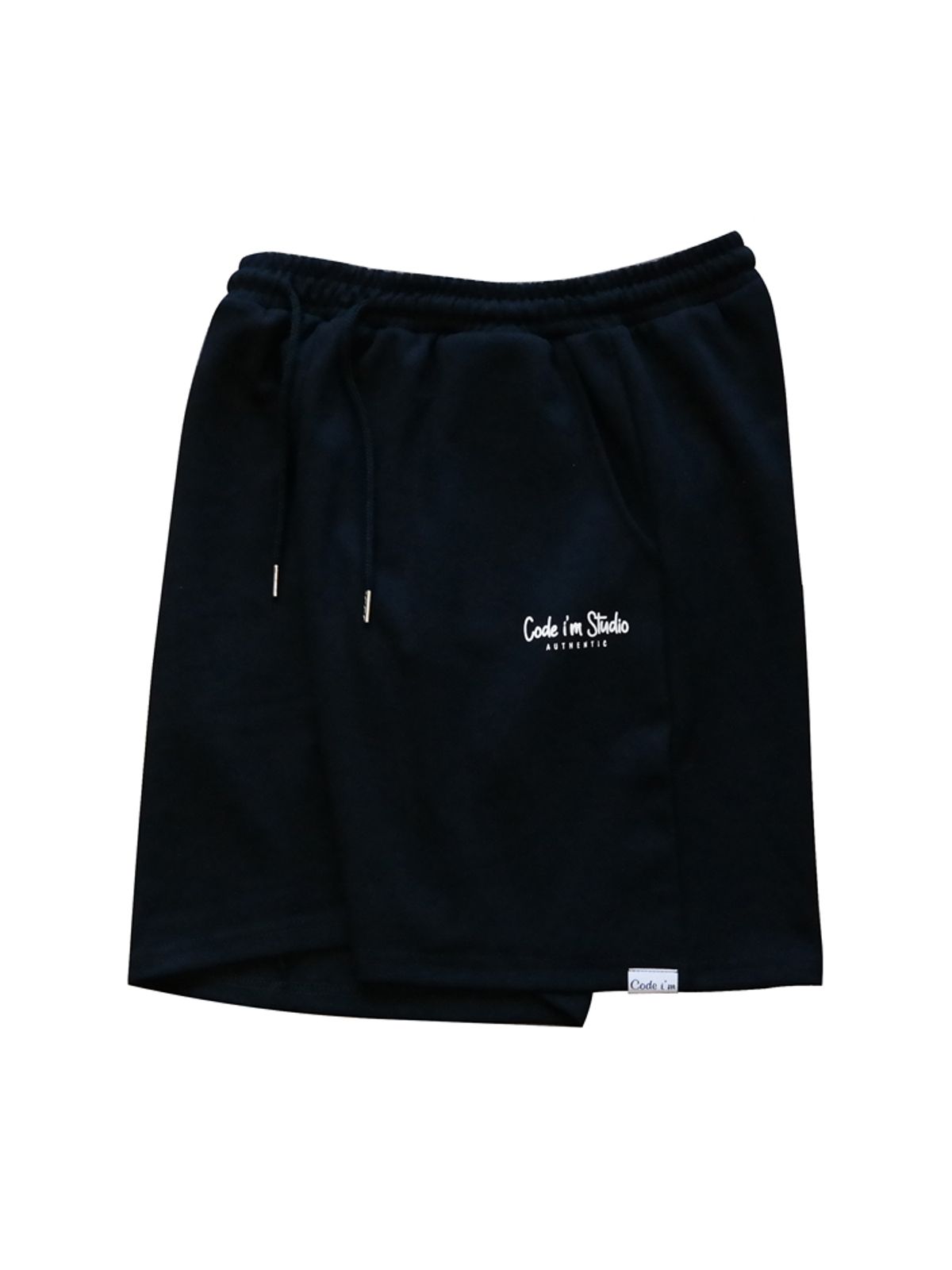 코드아이엠(CODE I'M) 어센틱 로고 프린팅 루즈핏 반바지 네이비