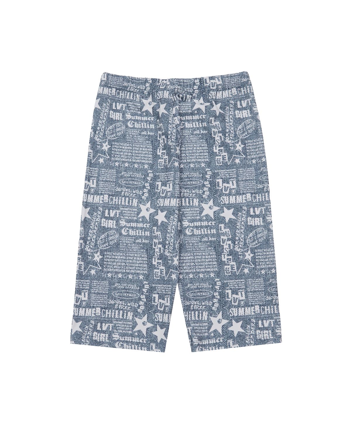 러브이즈트루(LUVISTRUE) SU DENIM LETTER BIKER SHORTS(BLUE)