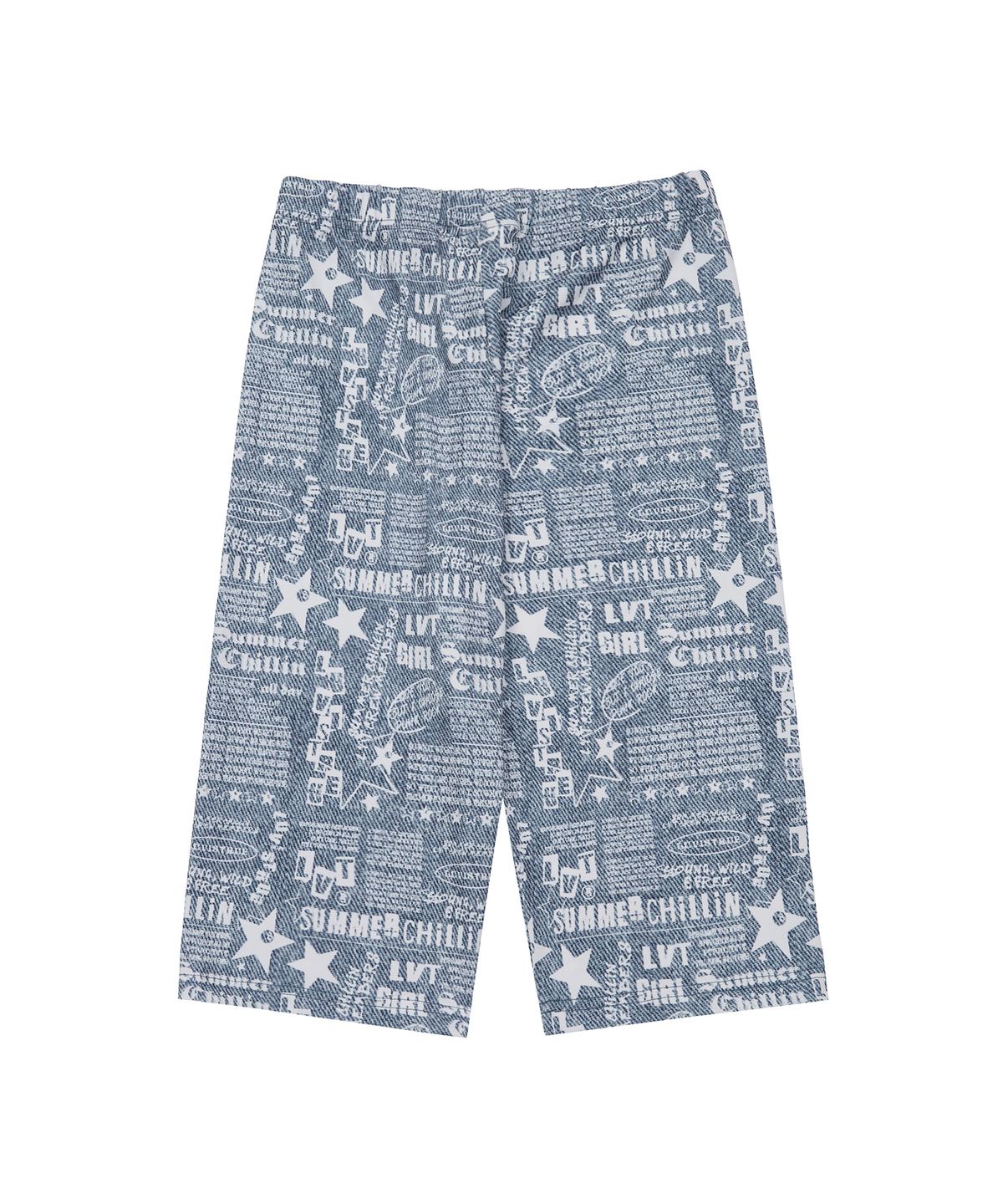 러브이즈트루(LUVISTRUE) SU DENIM LETTER BIKER SHORTS(BLUE)