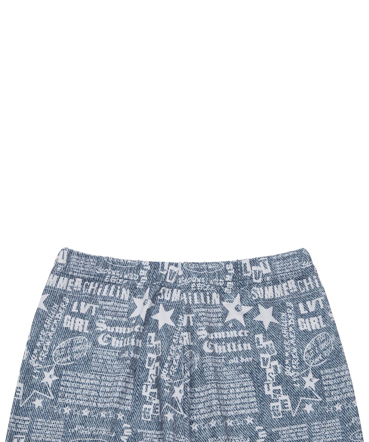 러브이즈트루(LUVISTRUE) SU DENIM LETTER BIKER SHORTS(BLUE)