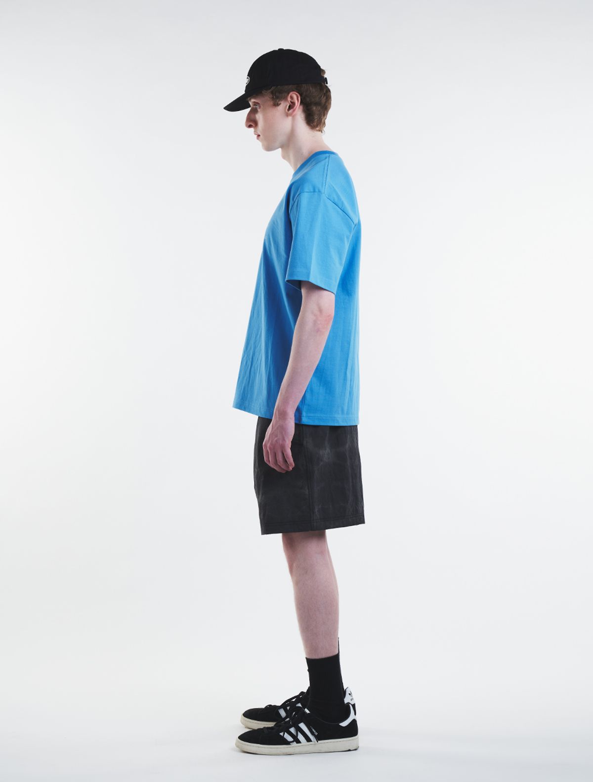 데호(DEHO) TEXT LOGO HALF SLEEVE [Blue]