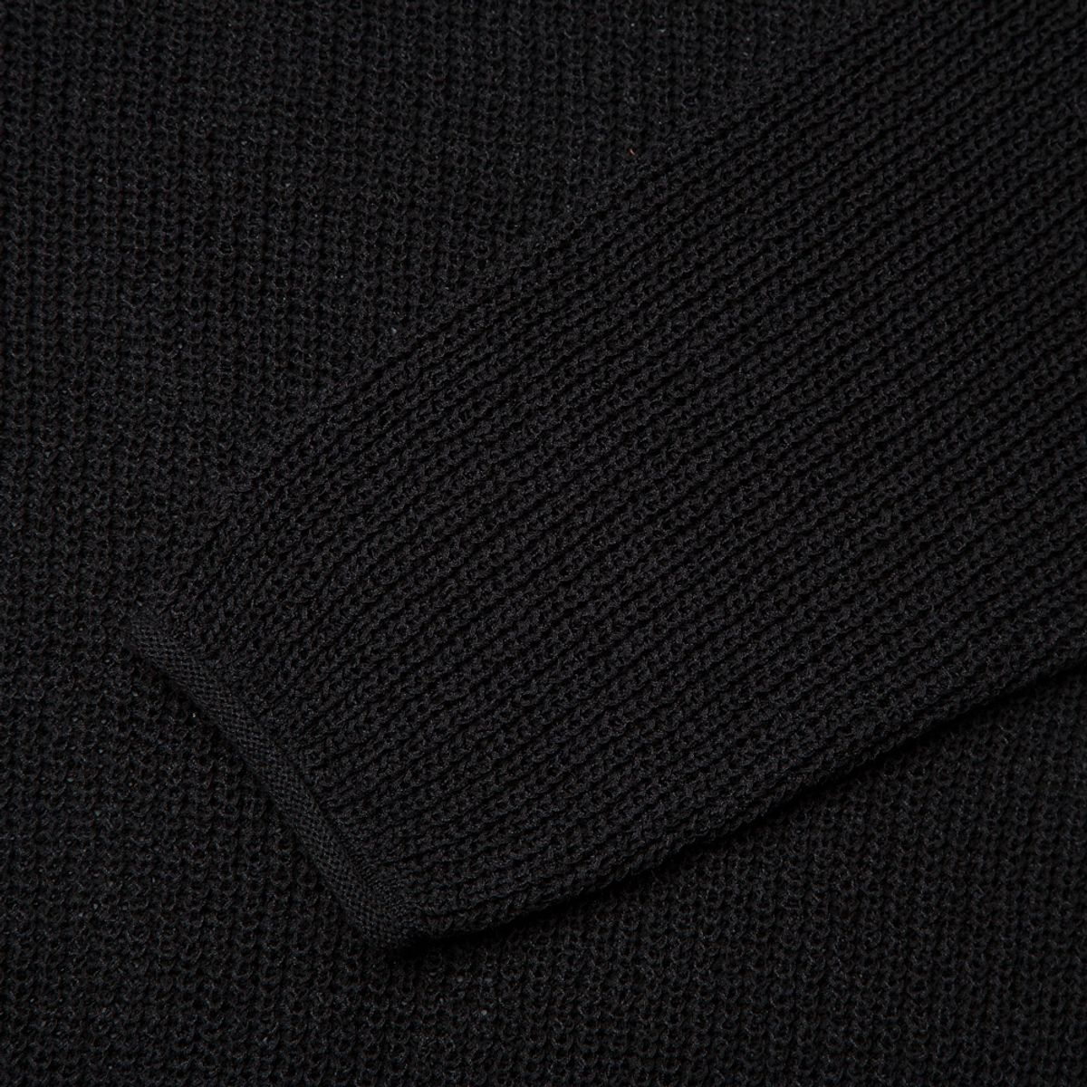 베르노(VERNO) Half_Cardigan_Stitch Crewneck_Knit Black