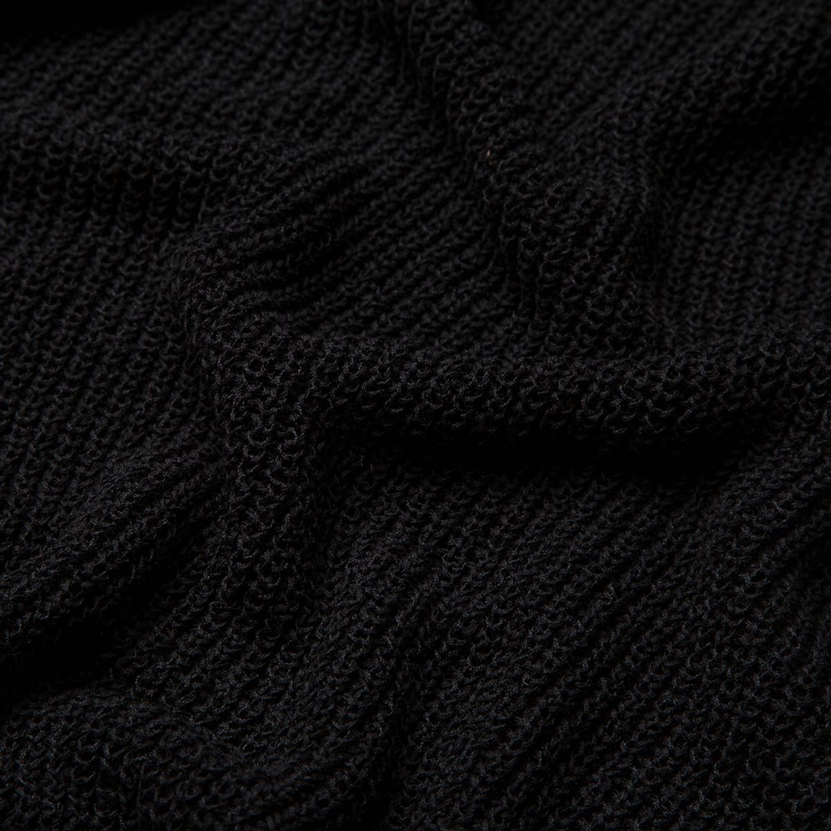 베르노(VERNO) Half_Cardigan_Stitch Crewneck_Knit Black