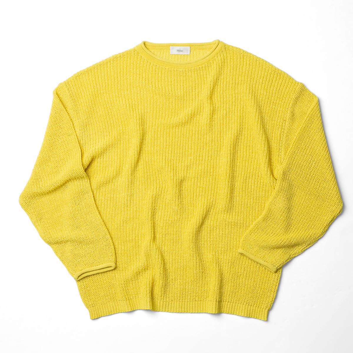 베르노(VERNO) Half_Cardigan_Stitch Crewneck_Knit Yellow
