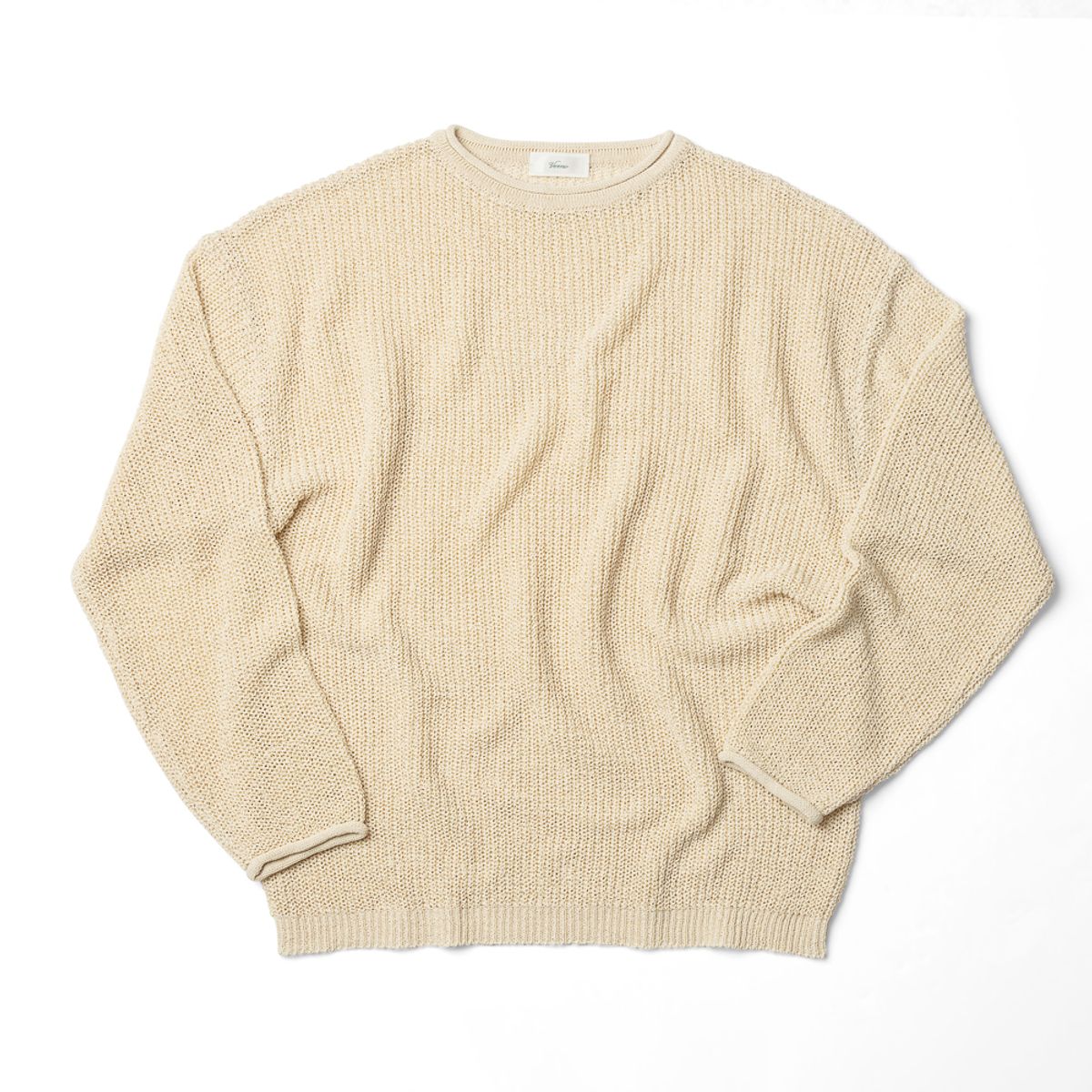 베르노(VERNO) Half_Cardigan_Stitch Crewneck_Knit Beige