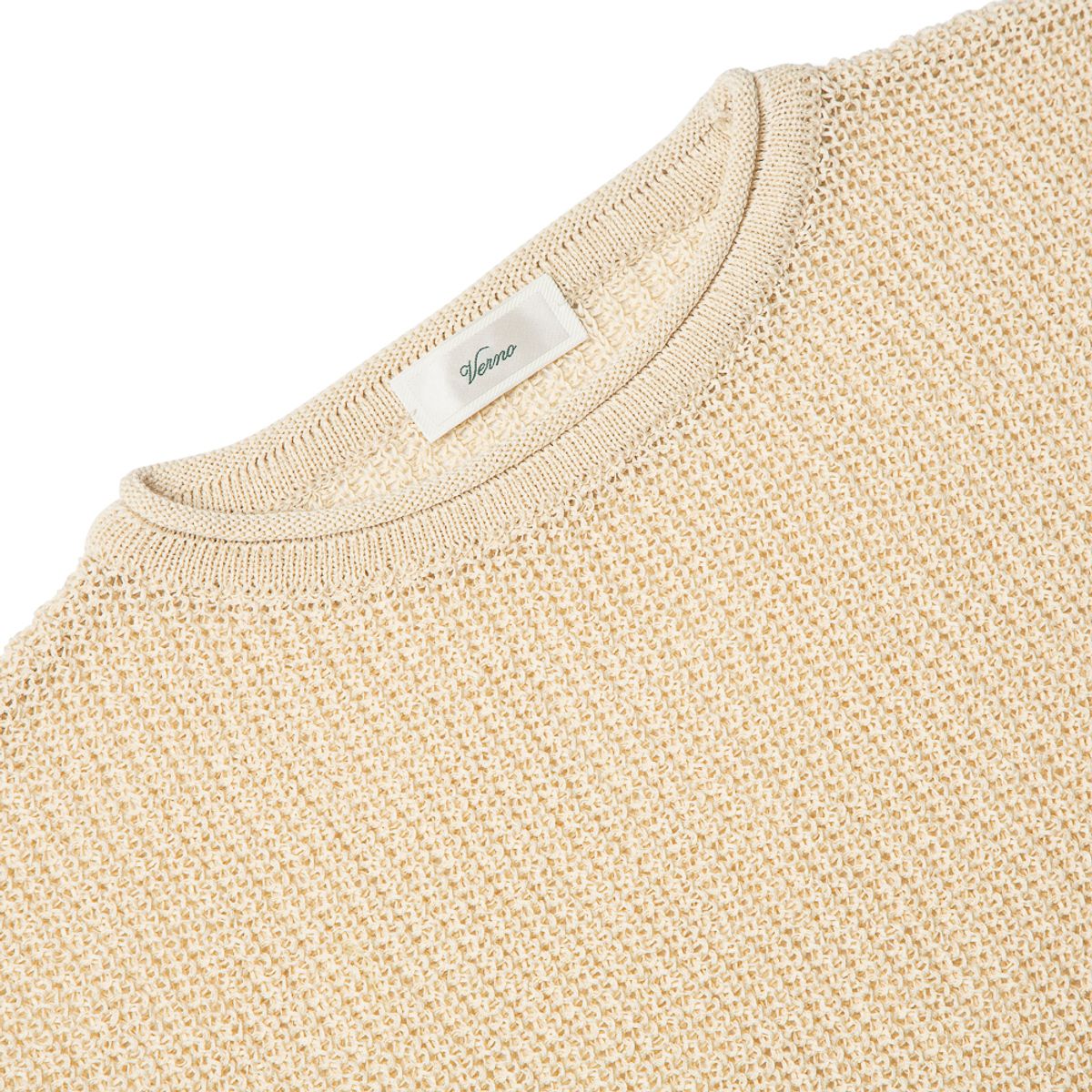 베르노(VERNO) Half_Cardigan_Stitch Crewneck_Knit Beige