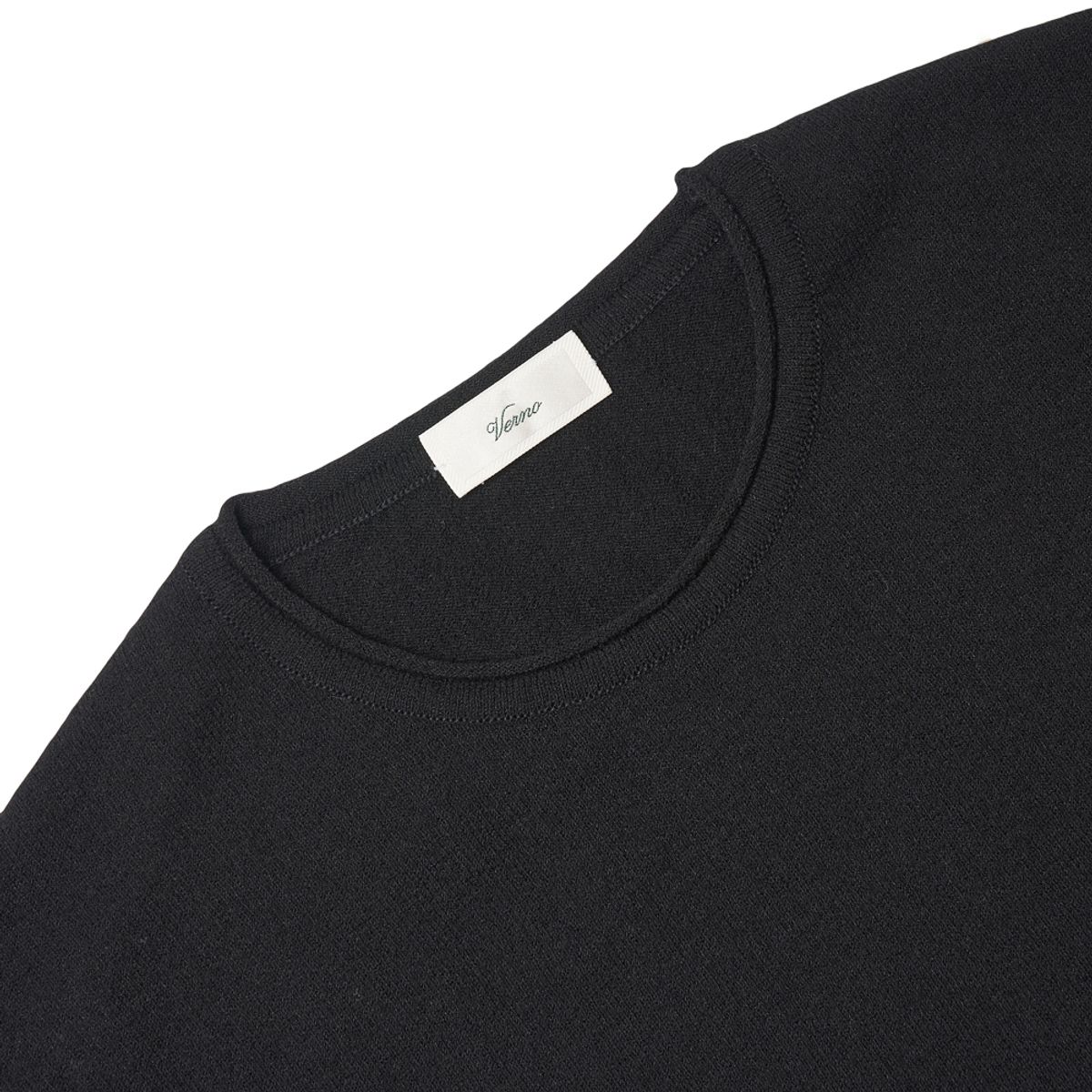 베르노(VERNO) Boucle Crew-neck Knit Black