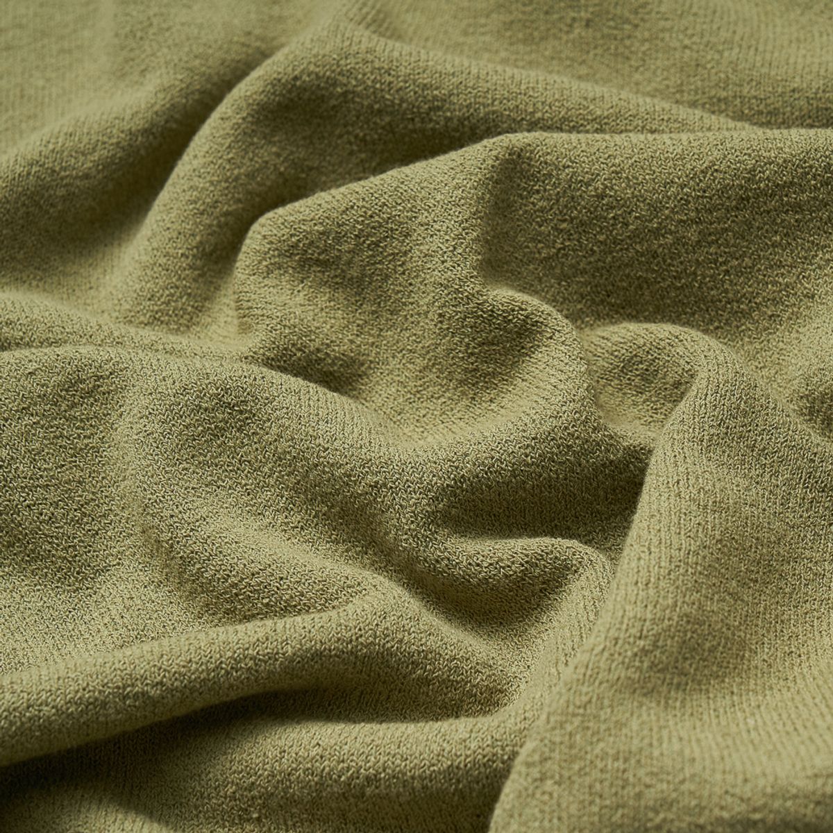 베르노(VERNO) Boucle Crew-neck Knit Olive Green