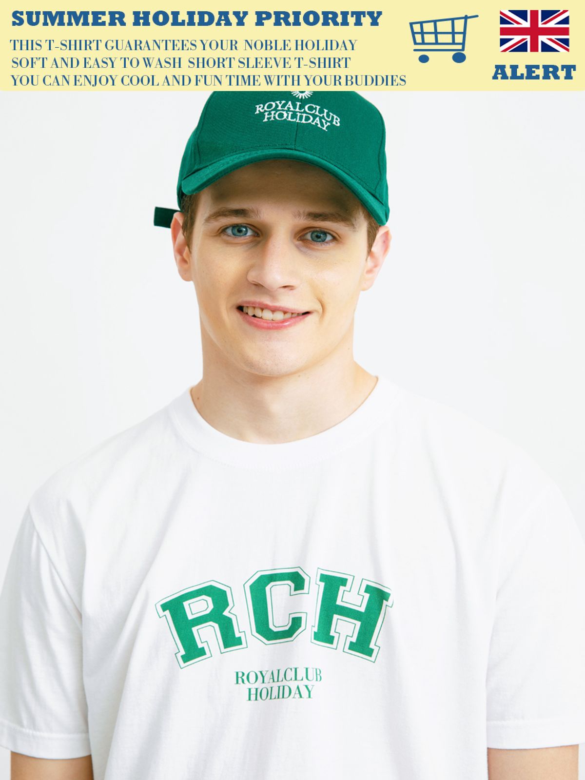 로열클럽홀리데이(ROYAL CLUB HOLIDAY) RCH 빅로고 반팔 티셔츠 화이트