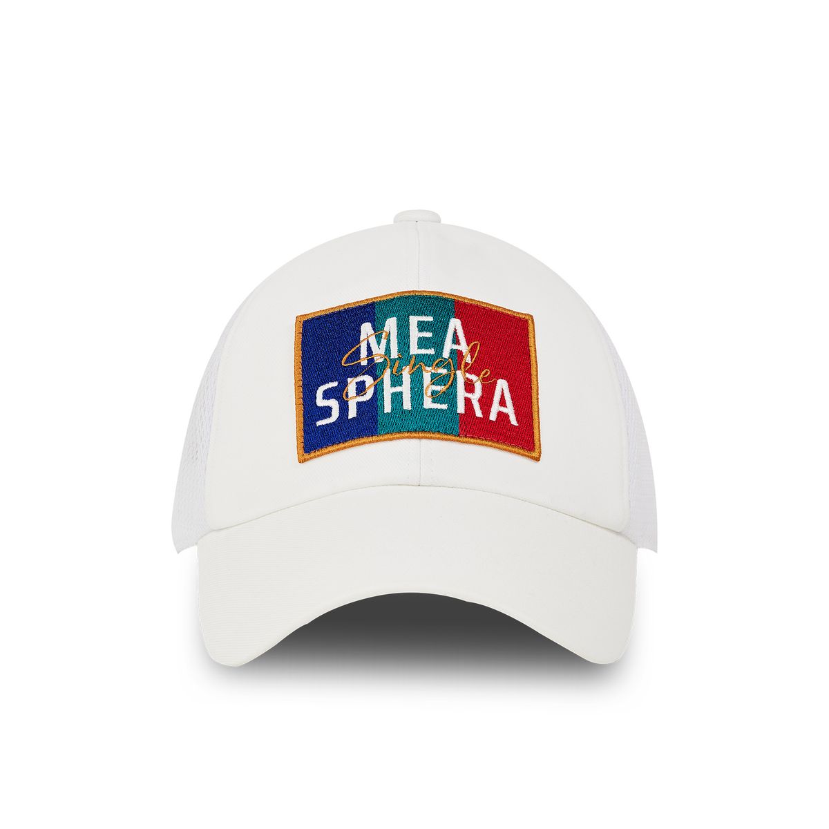 미스페라(MEASPHERA) FLAG PATCH TRUCKER CAP WHITE