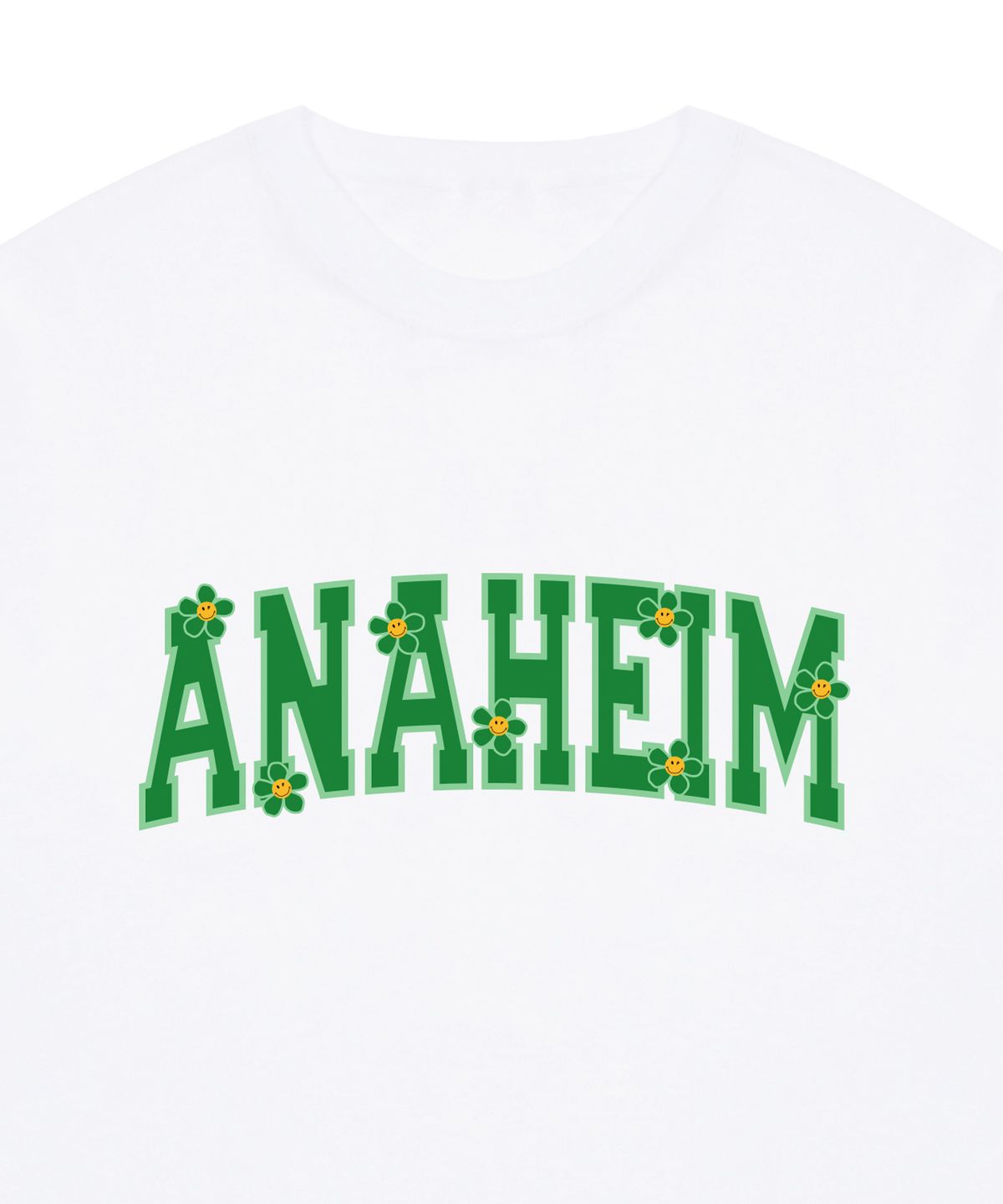 그레이버(GRAVER) [UNISEX]ANAHEIM 로고 플라워스마일 반팔티_화이트