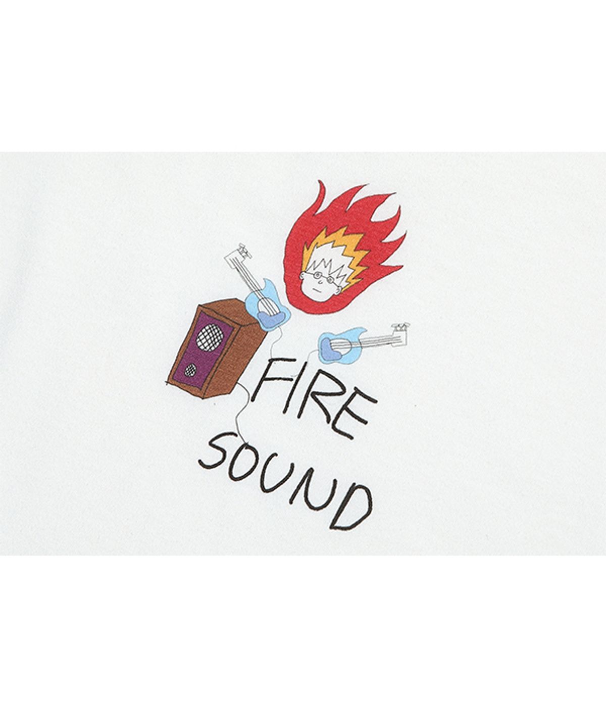 유쓰배쓰(YOUTHBATH) FIRE SOUND CROP T-SHIRT_WHITE