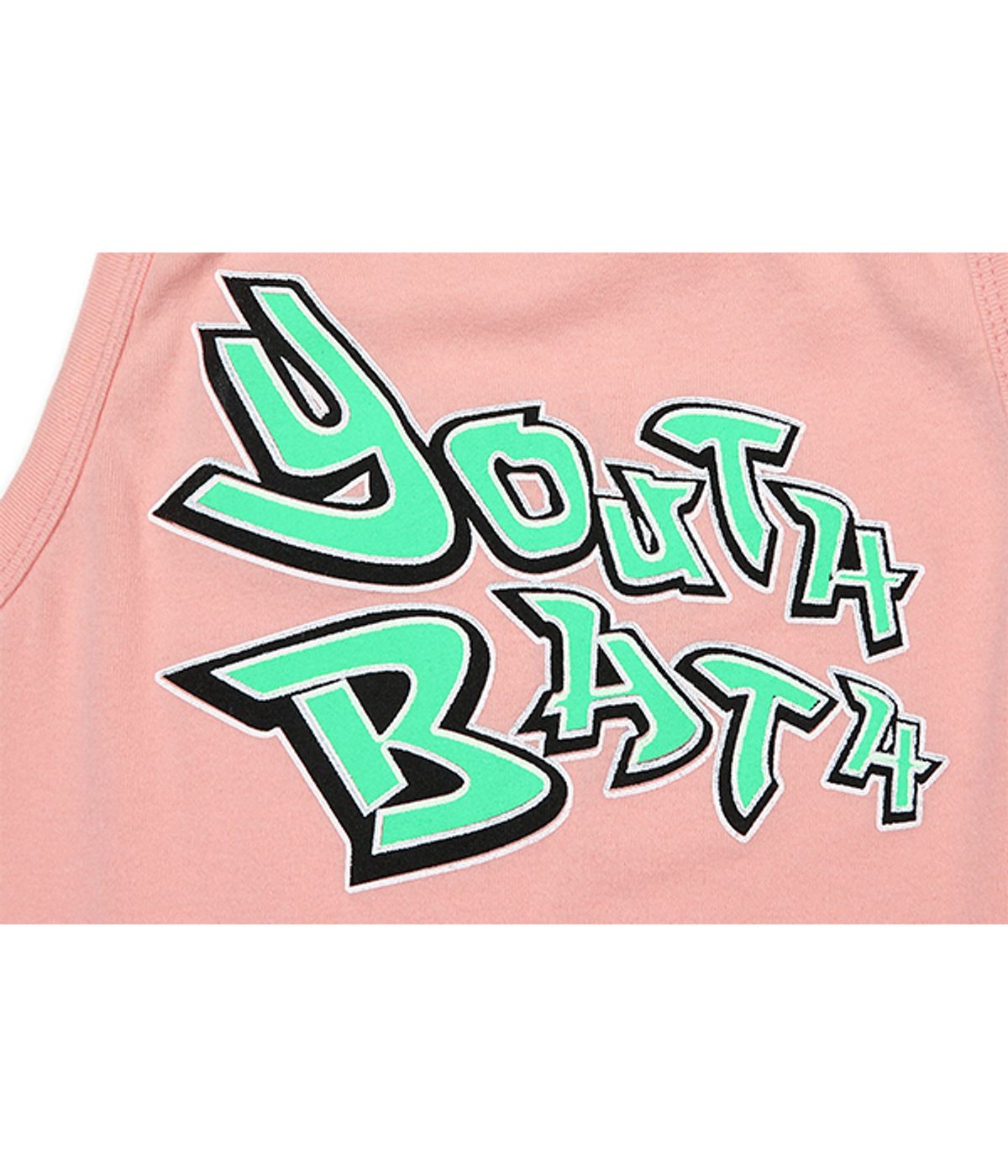 유쓰배쓰(YOUTHBATH) ROUGH LOGO CROP TOP_PEACH