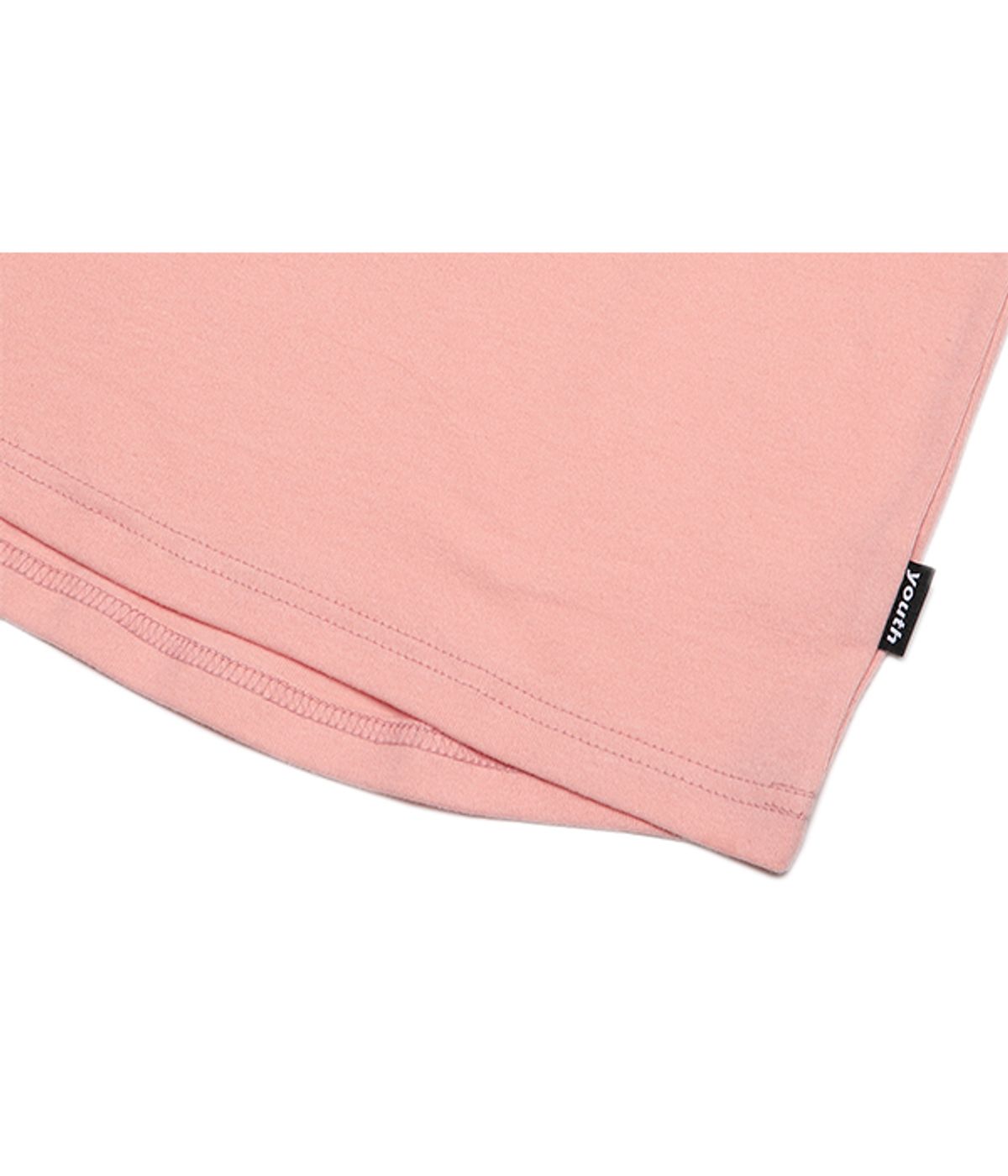 유쓰배쓰(YOUTHBATH) ROUGH LOGO CROP TOP_PEACH