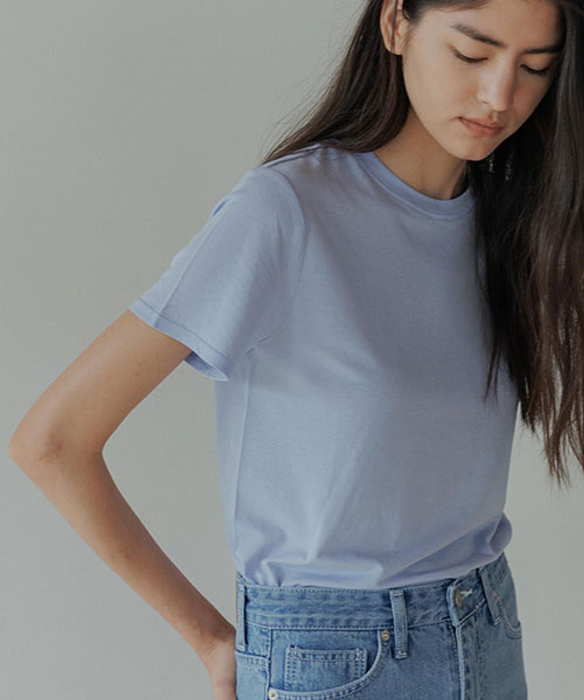 링서울(LINGSEOUL) tencel blended round top-blue