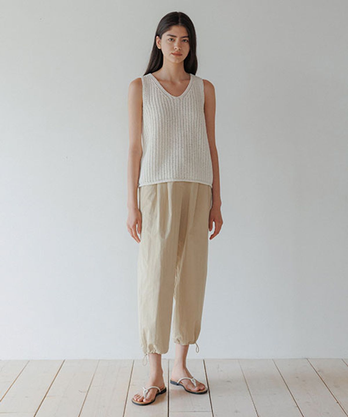 링서울(LINGSEOUL) hanji blended knit vest-ivory