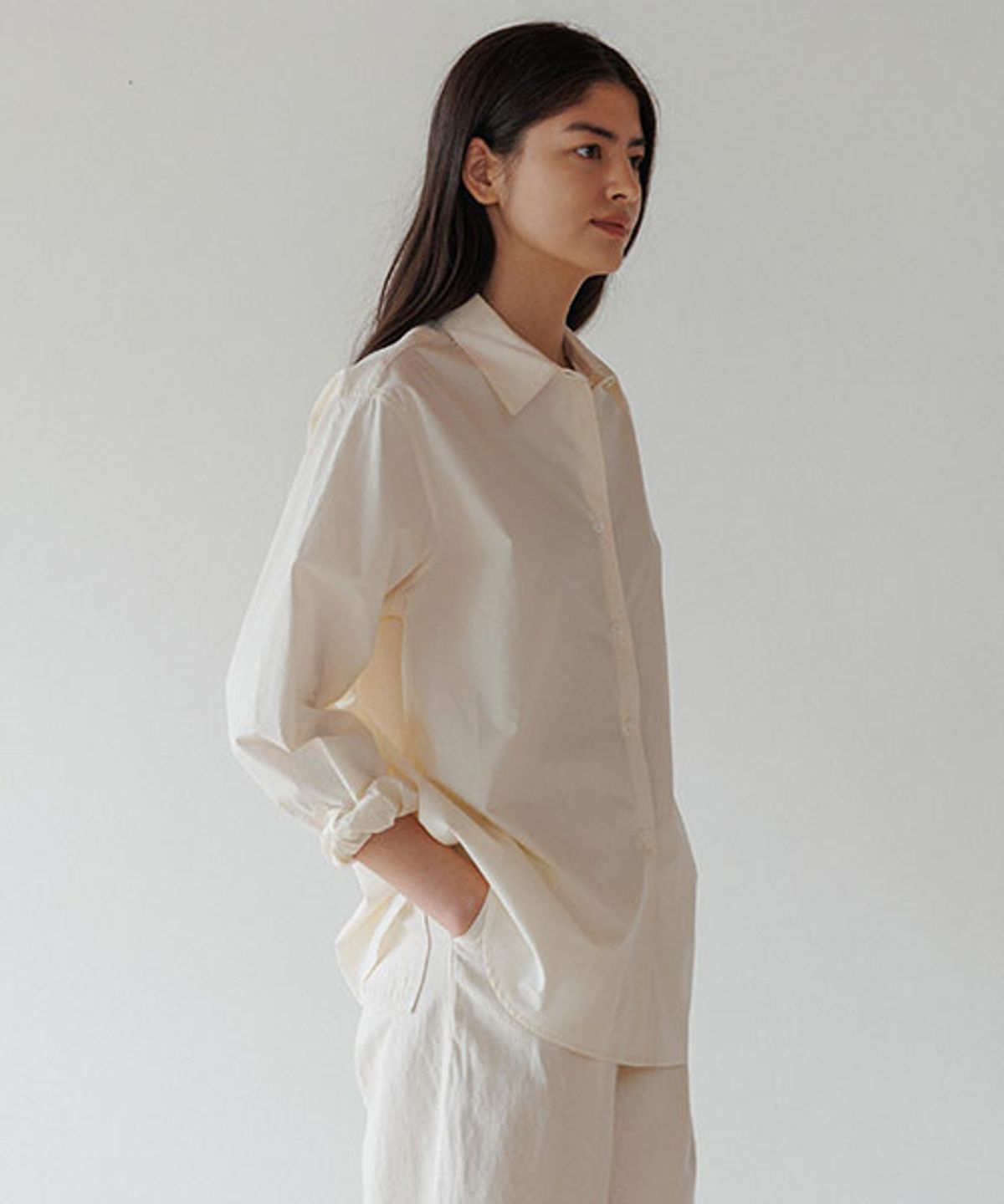 링서울(LINGSEOUL) bio poplin shirt-cream