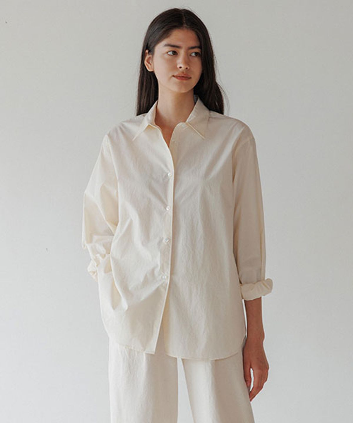 링서울(LINGSEOUL) bio poplin shirt-cream