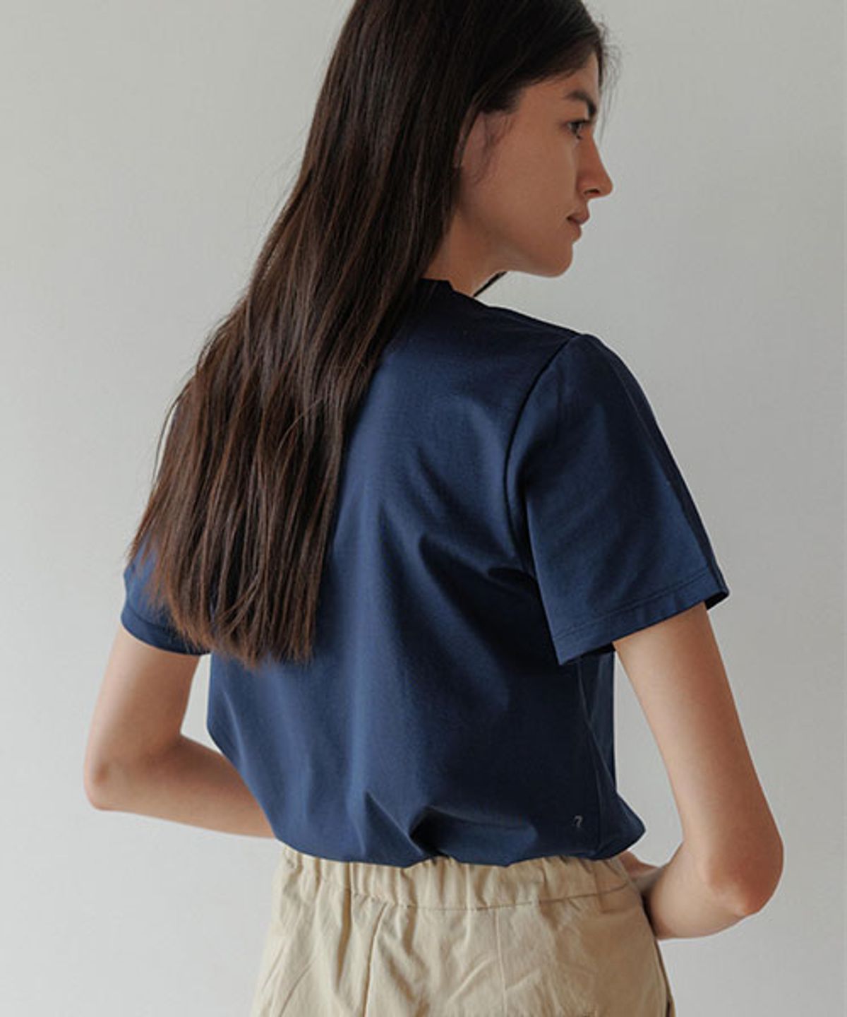 링서울(LINGSEOUL) supima silket cotton top-navy