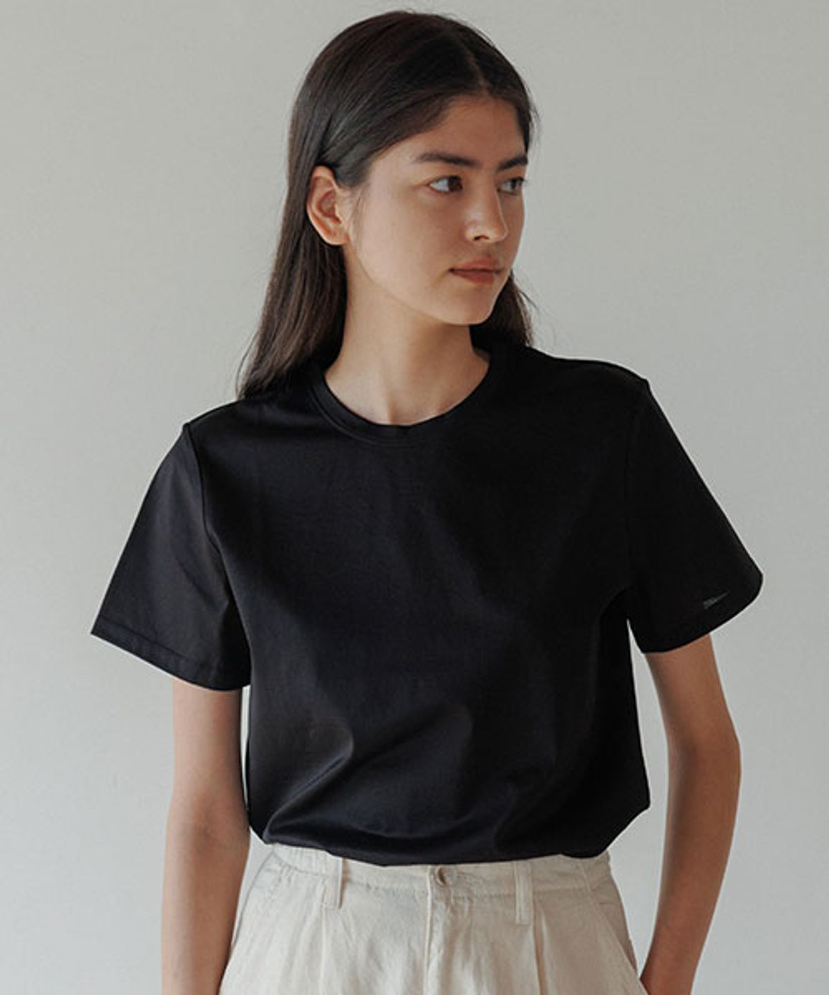 링서울(LINGSEOUL) supima silket cotton top-black