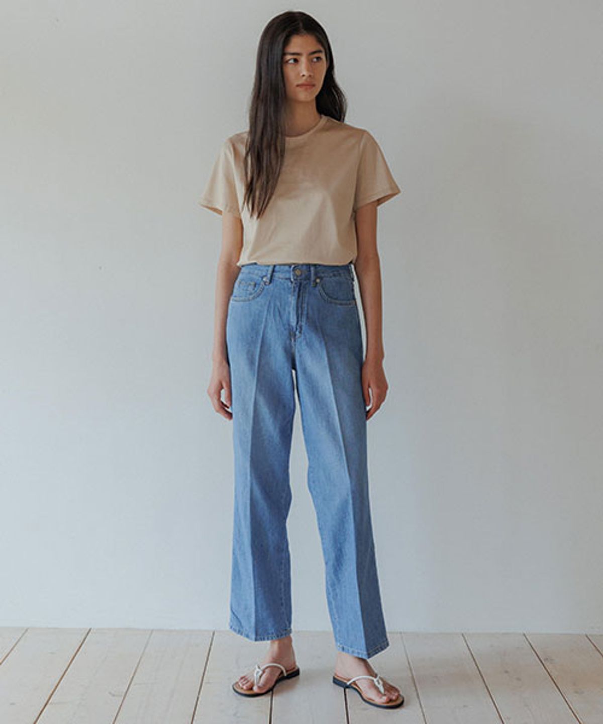 링서울(LINGSEOUL) supima silket cotton top-beige