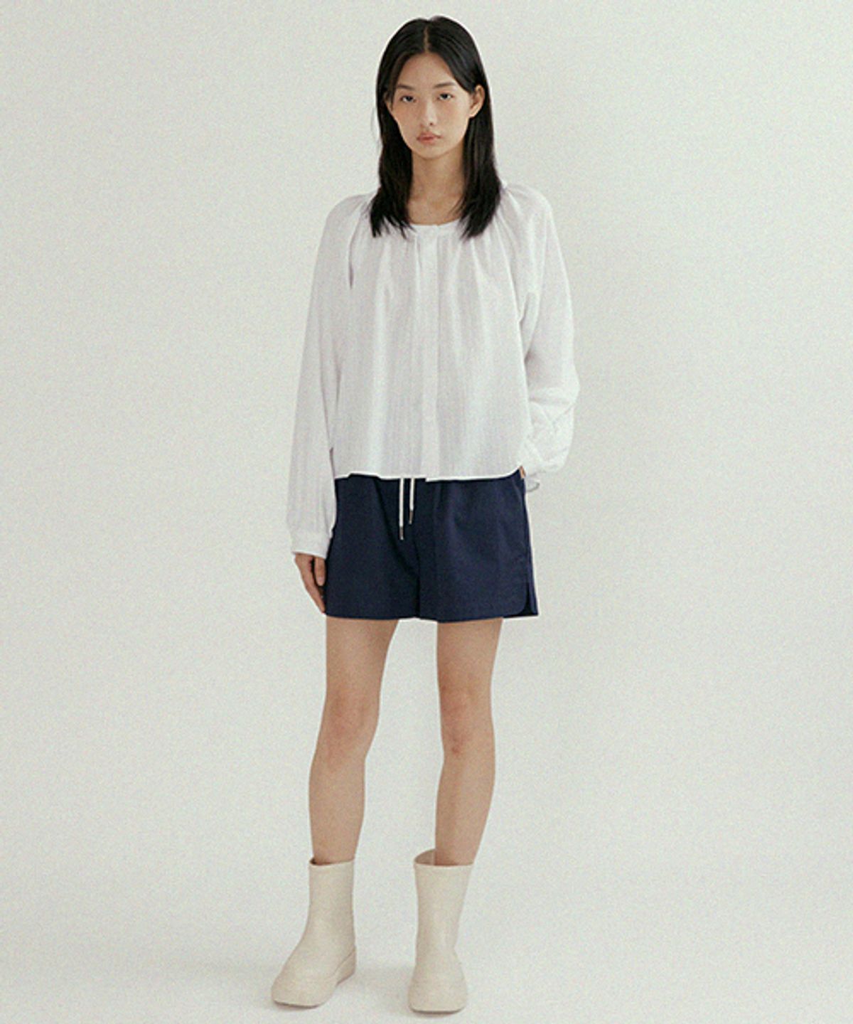 링서울(LINGSEOUL) half cotton banding pants-navy
