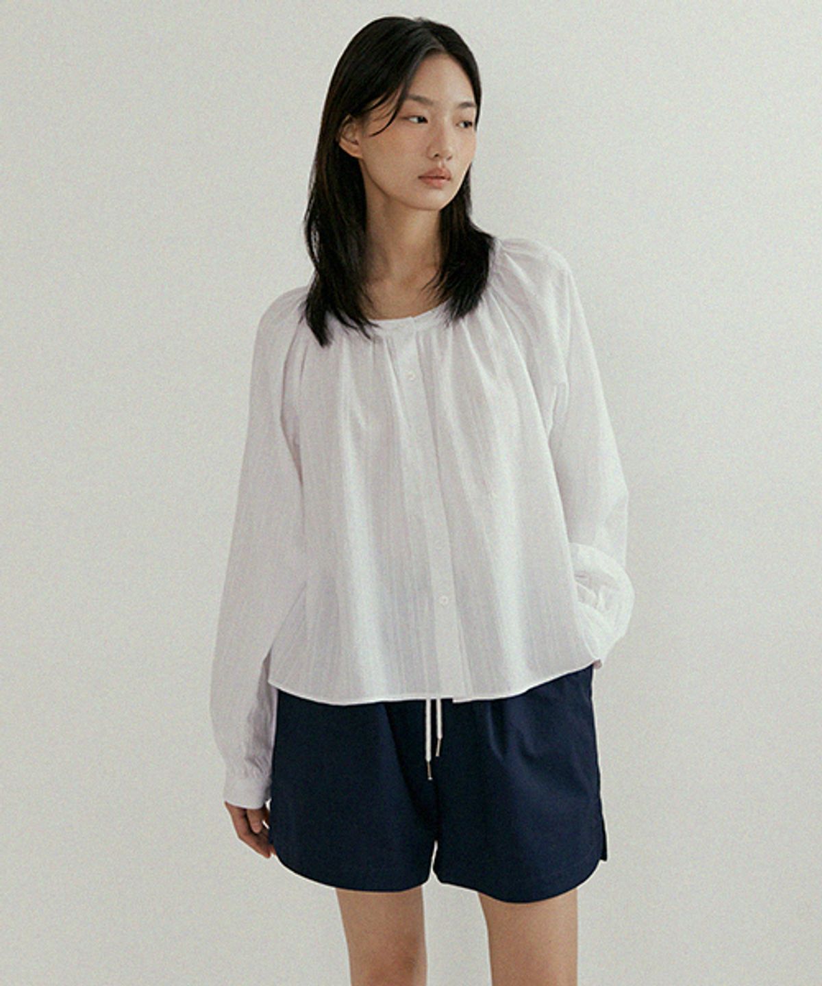 링서울(LINGSEOUL) half cotton banding pants-navy