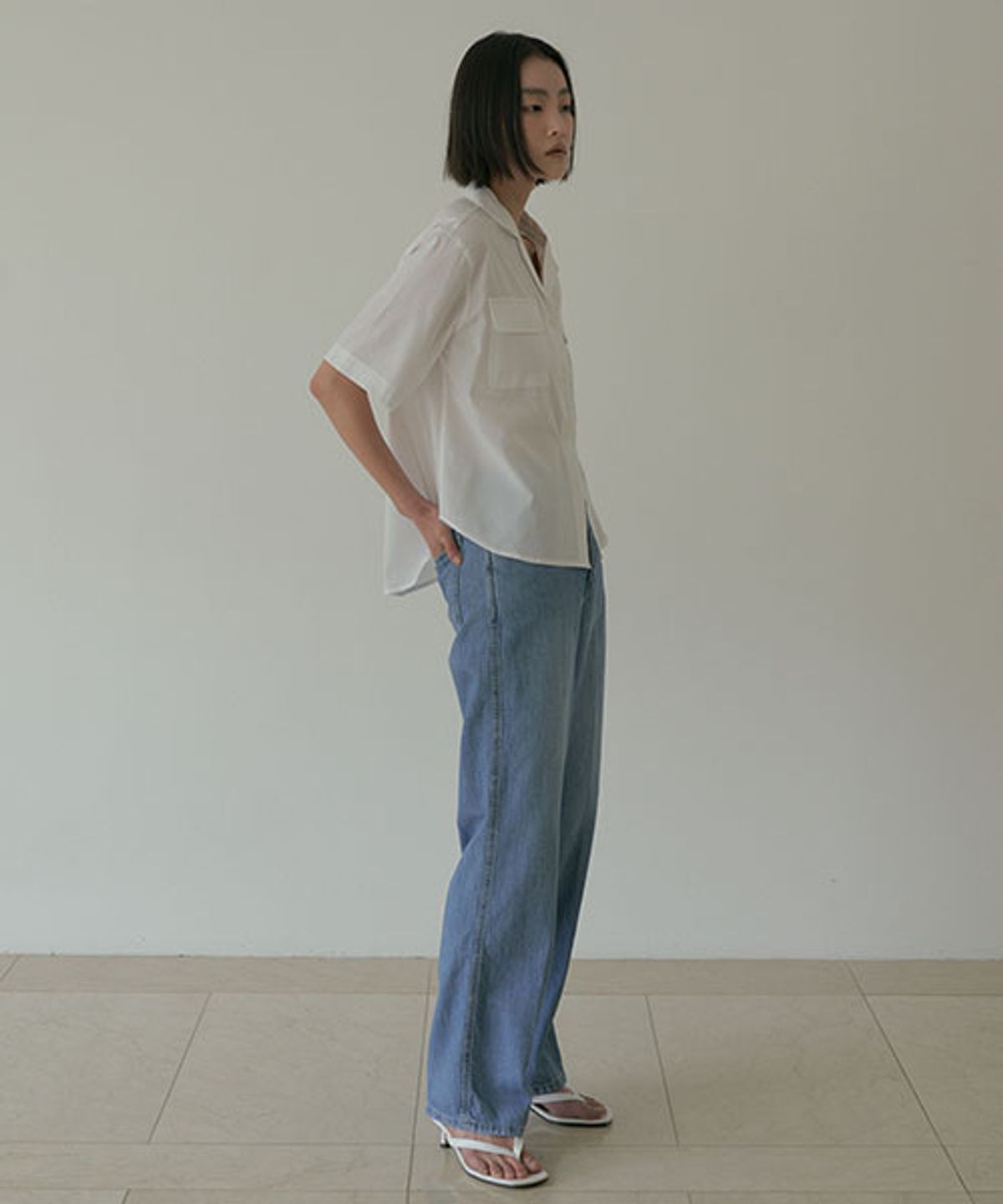 링서울(LINGSEOUL) all brush semi wide denim pants