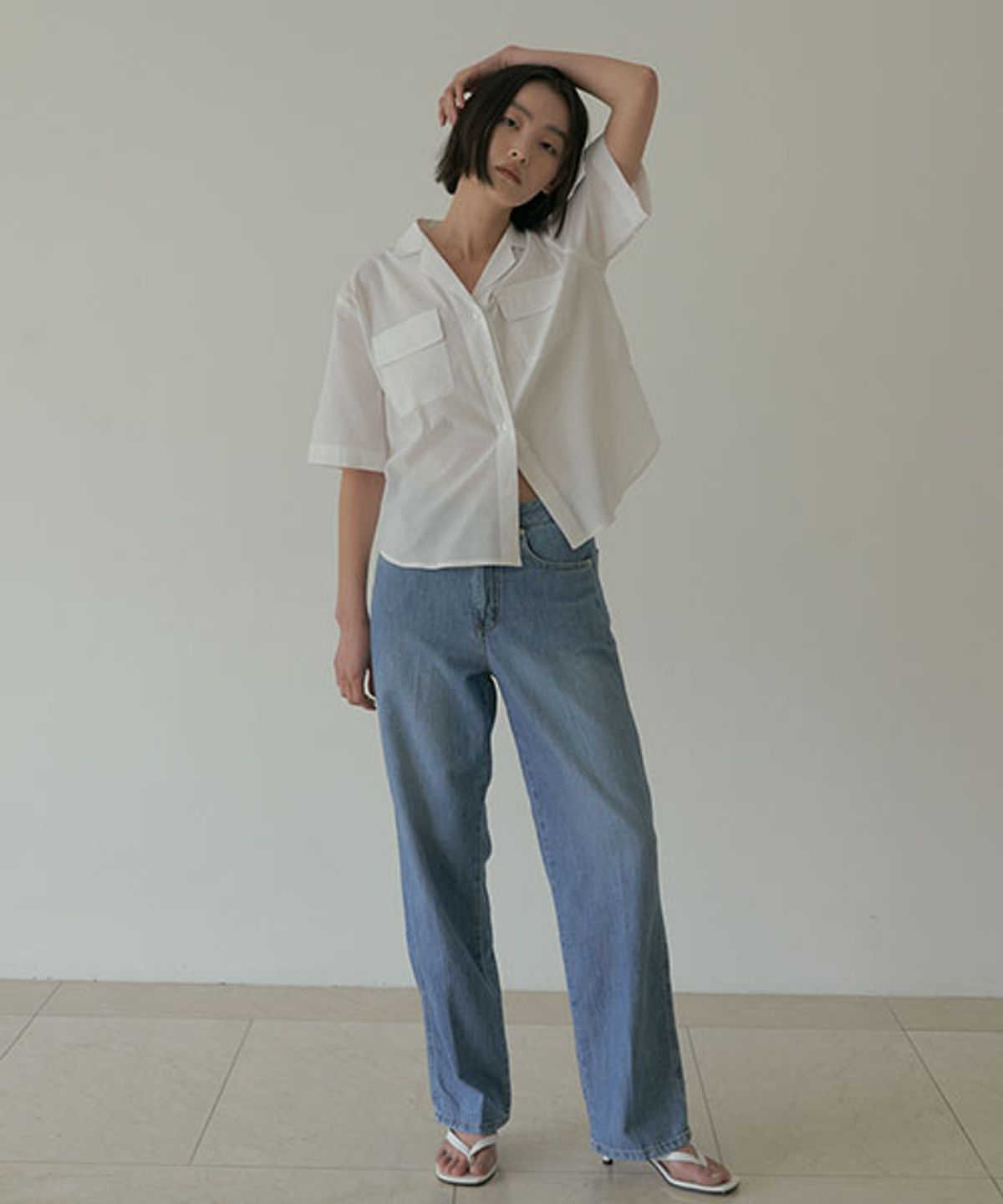 링서울(LINGSEOUL) all brush semi wide denim pants
