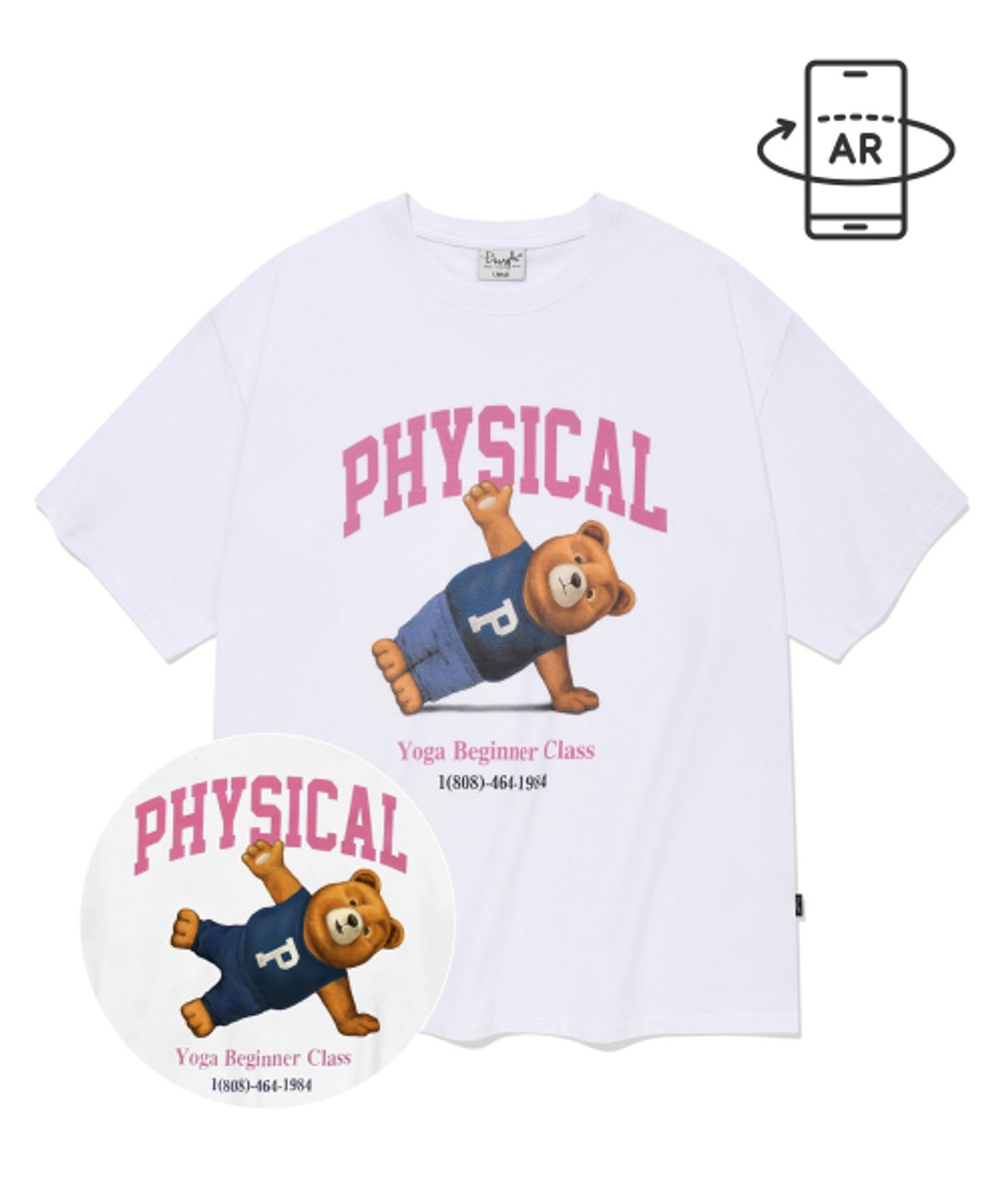 피지컬 디파트먼트(PHYSICAL DEPARTMENT) 요가 베어 반팔티셔츠_핑크