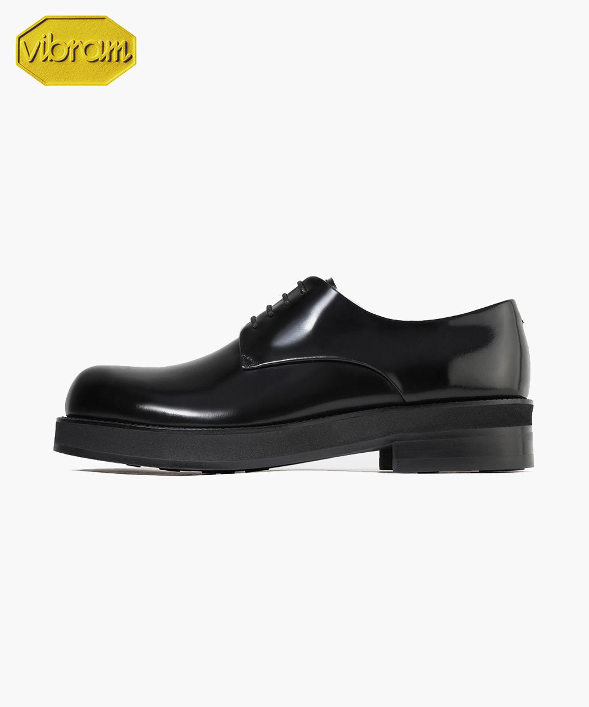피렌체 아뜨리에(FIRENZE ATELIER) [비브람] 볼륨 라운드토 히든스티치 4CM 러버솔 더비 1023 [BLACK BOX]