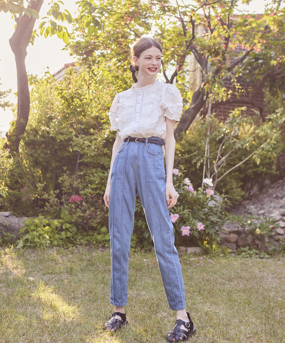 바이탈싸인(VITALSIGN) Double Pintuck Line Summer Jean (2colors)