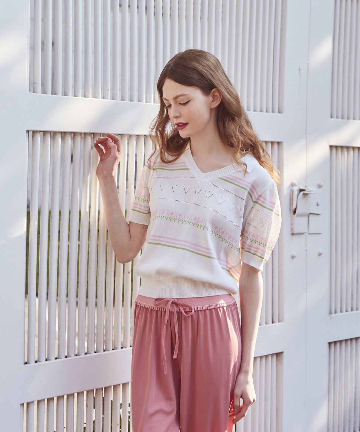 바이탈싸인(VITALSIGN) V-Collar Summer Knit (IVORY)