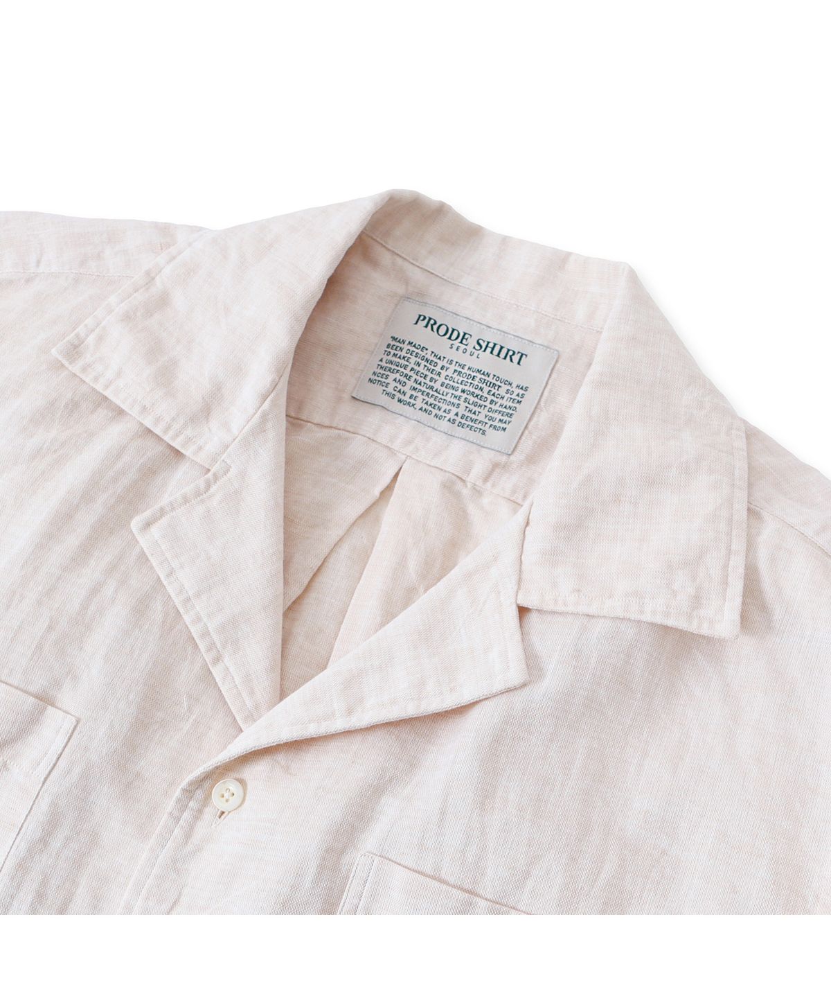 프로드셔츠(PRODESHIRT) [세미오버] 쿠반 오픈카라 린넨 셔츠 (샌드)