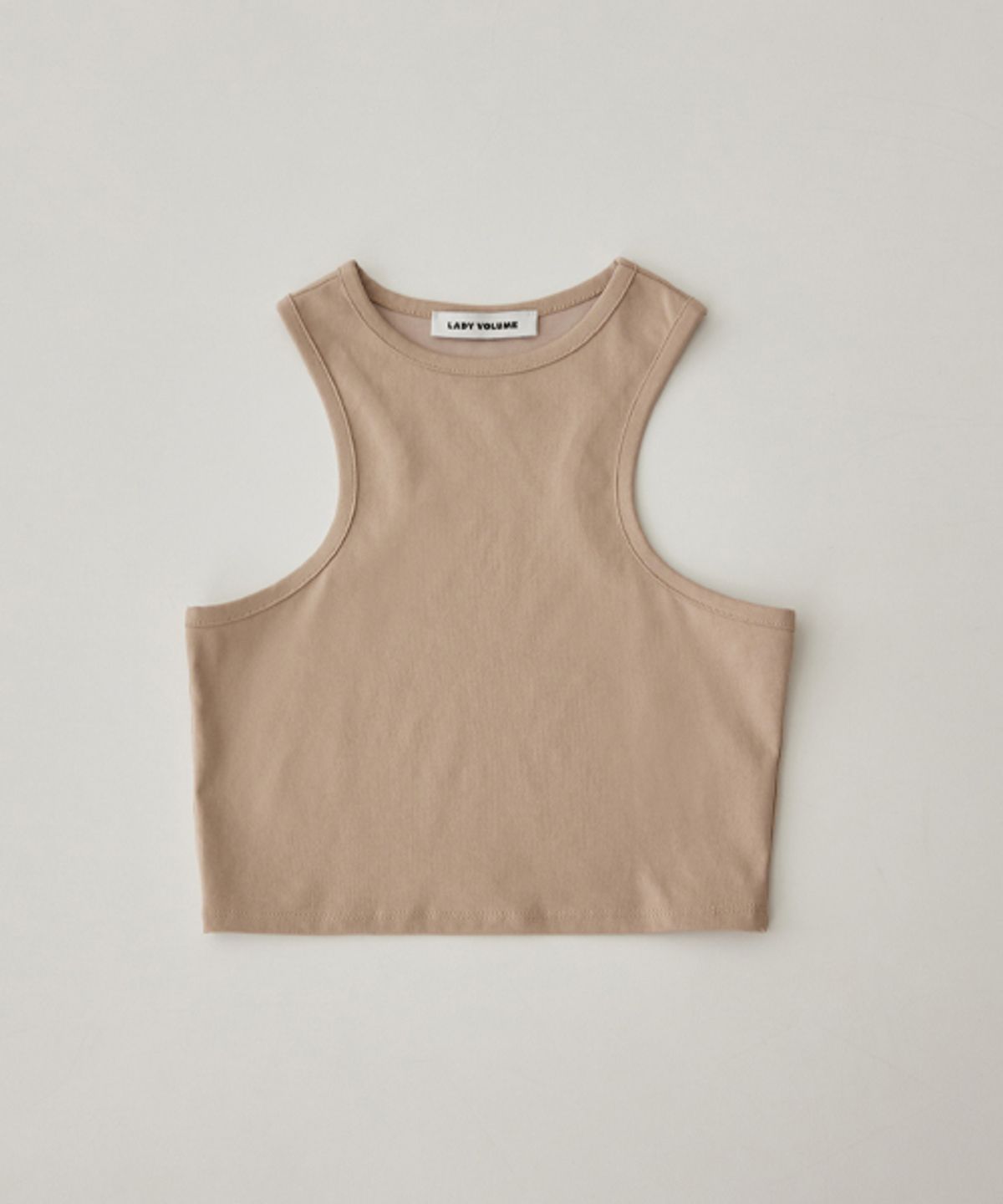 레이디 볼륨(LADY VOLUME) HALTER SKINNY CROPPED TOP_BEIGE