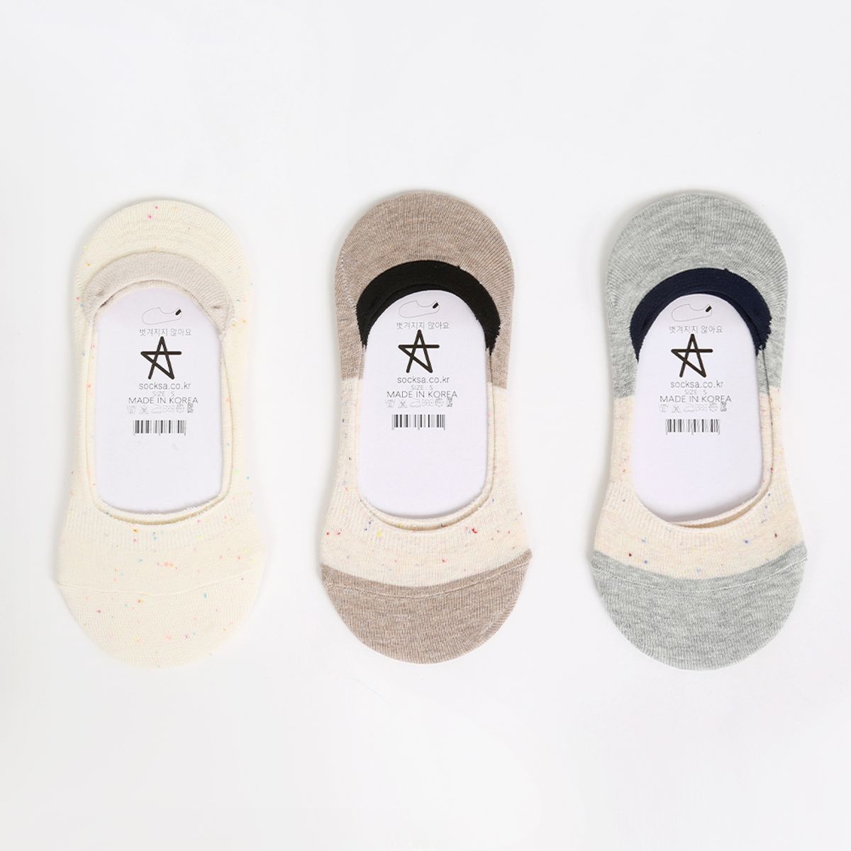 삭스에이(SOCKSA) [10PACK] U715 베이직 200N 캔디 더블밴드 리얼 페이크삭스 덧신