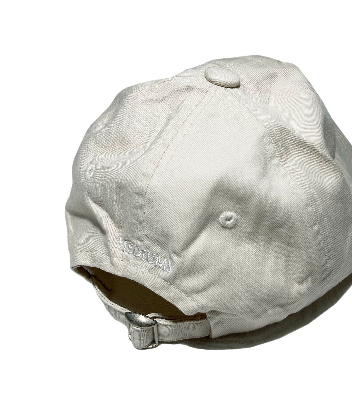 미디엄스(MEDIUMS) Lets talk about Death Ball Cap - Beige/White (죽음에 관하여 자수 볼캡)