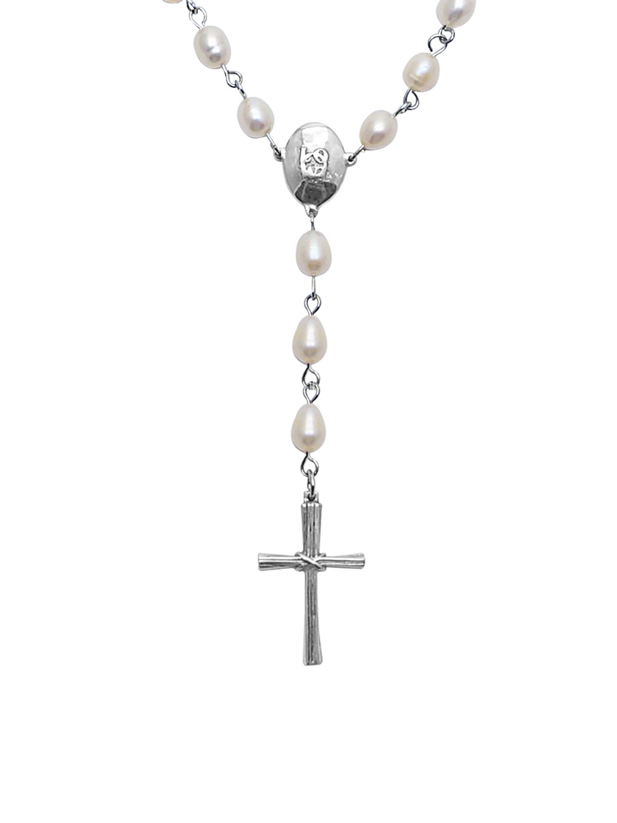 로울(LOWOOL) Pearl link cross necklace